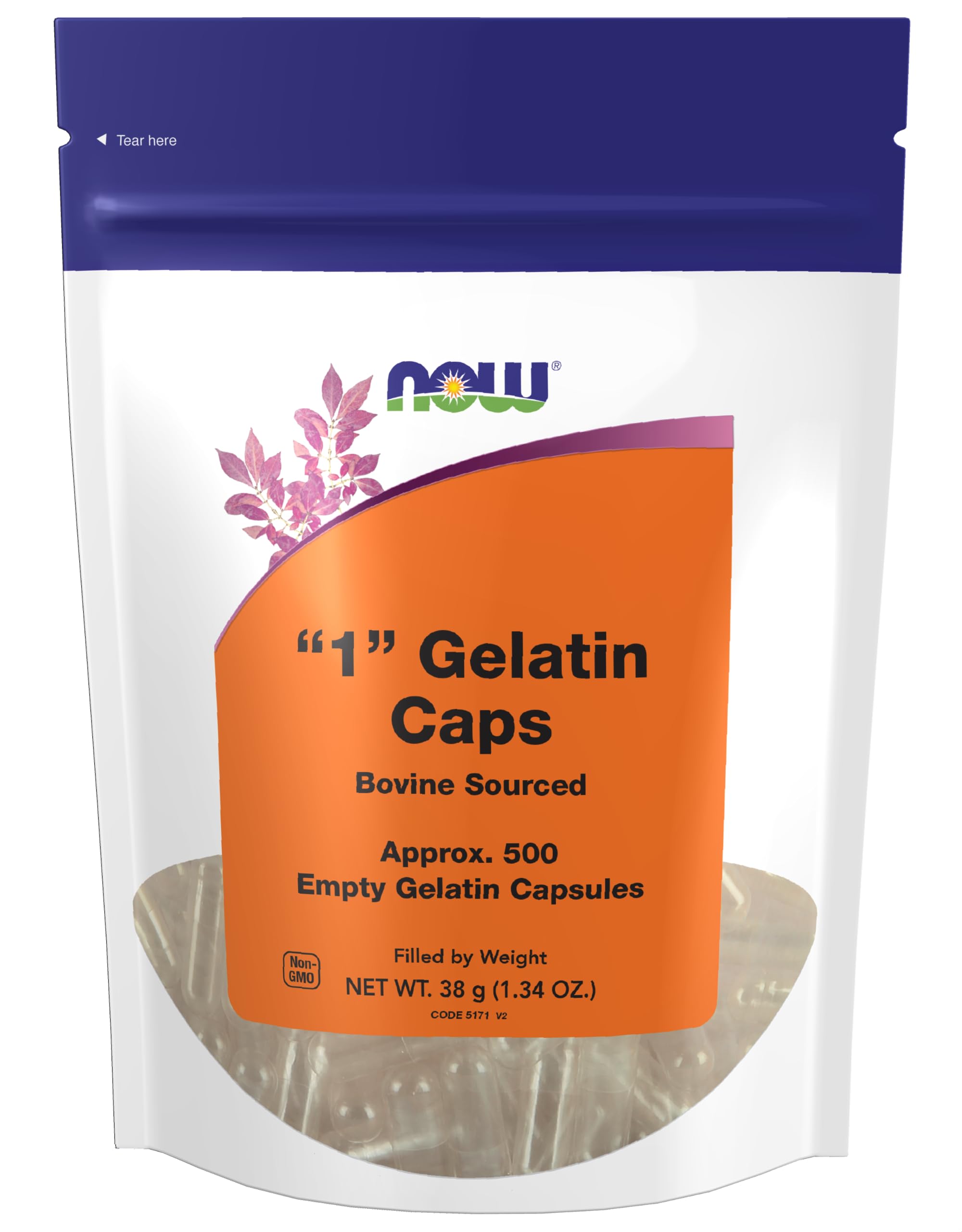 Foto 1 | Cápsulas De Gelatina Vacías Now Supplements #1 Bovine 500 Cápsulas - Venta Internacional.