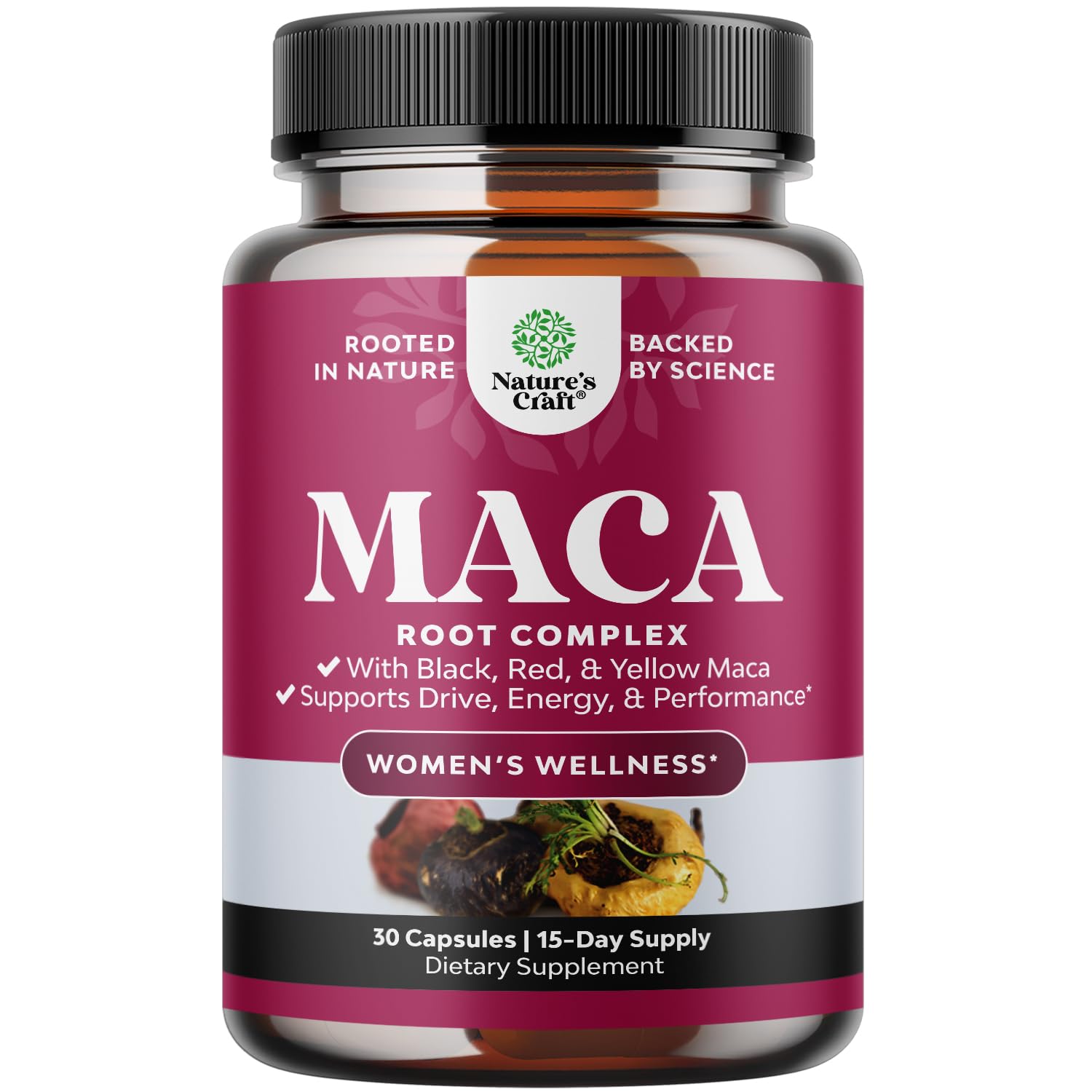 Foto 2 pulgar | Cápsulas De Raíz De Maca Orgánica Supplement Natures Craft, 30 Unidades - Venta Internacional.