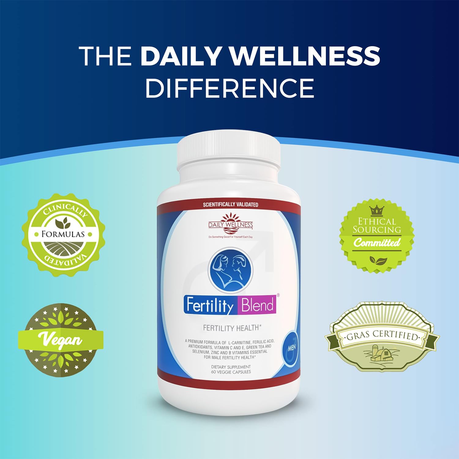 Foto 5 pulgar | Suplementos Para La Fertilidad Fertility Blend Daily Wellness Men 60c - Venta Internacional.