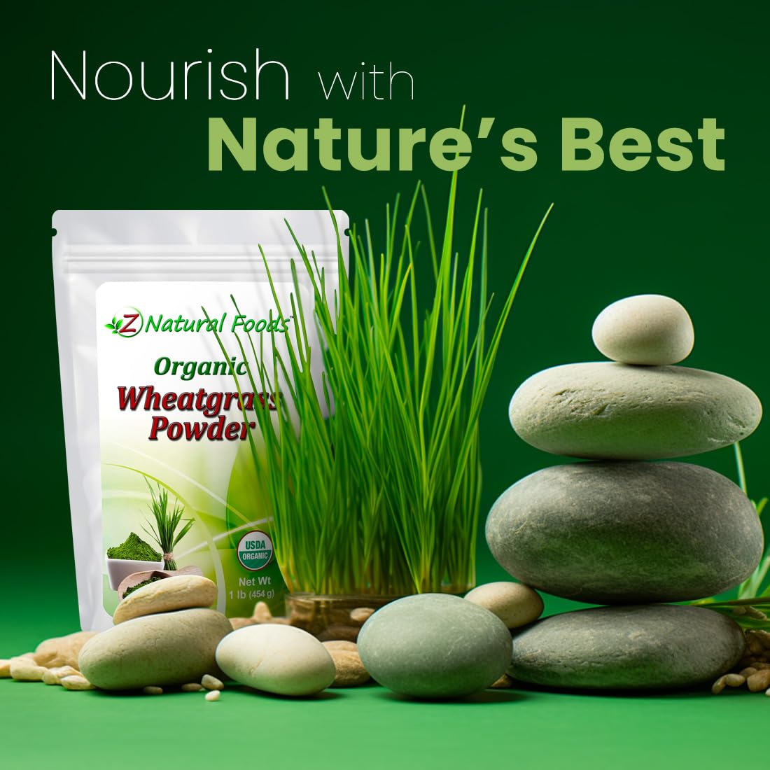 Foto 4 pulgar | Hierba De Trigo En Polvo Z Natural Foods, 1 Libra, Orgánico, 87 Porciones - Venta Internacional.