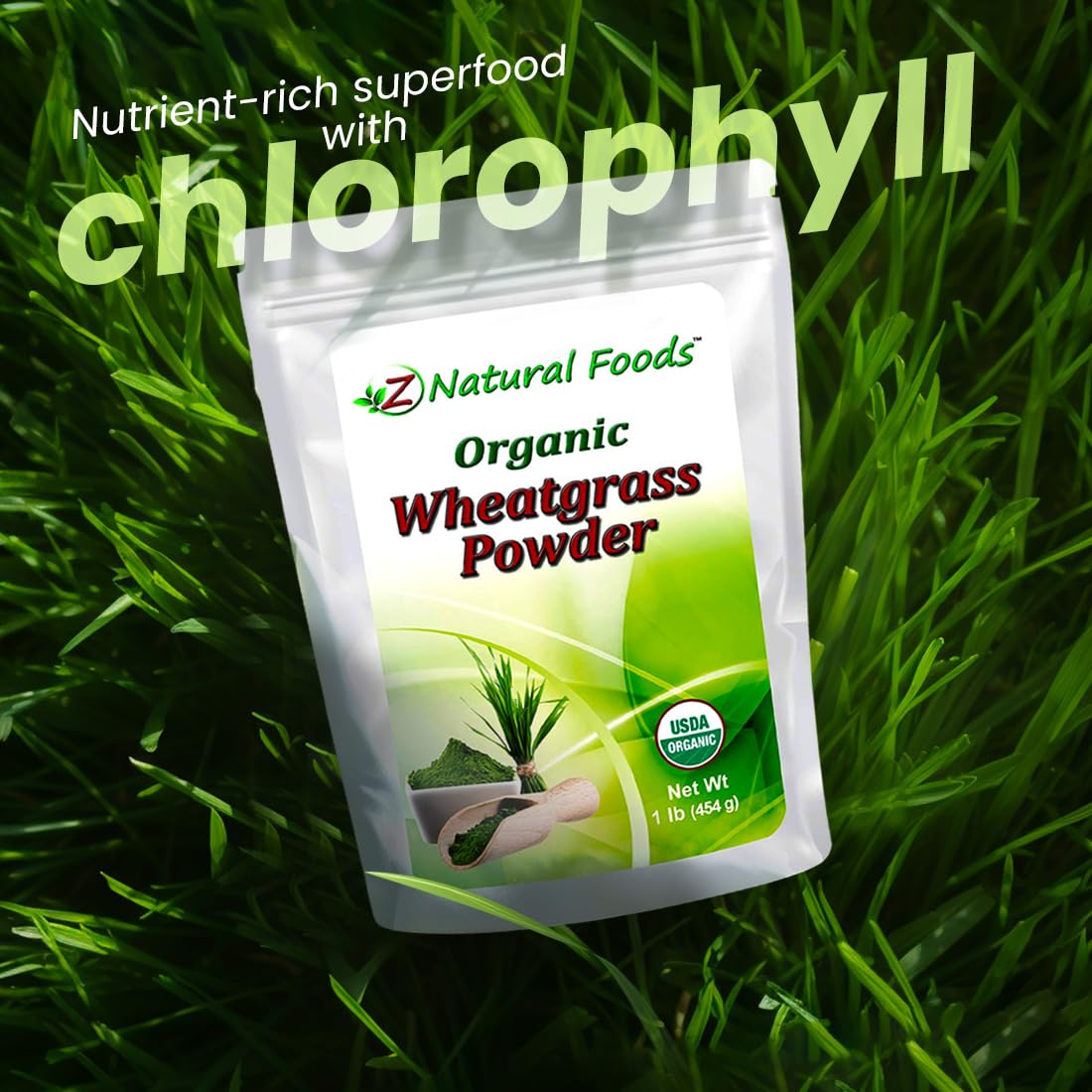 Foto 4 | Hierba De Trigo En Polvo Z Natural Foods, 1 Libra, Orgánico, 87 Porciones - Venta Internacional.