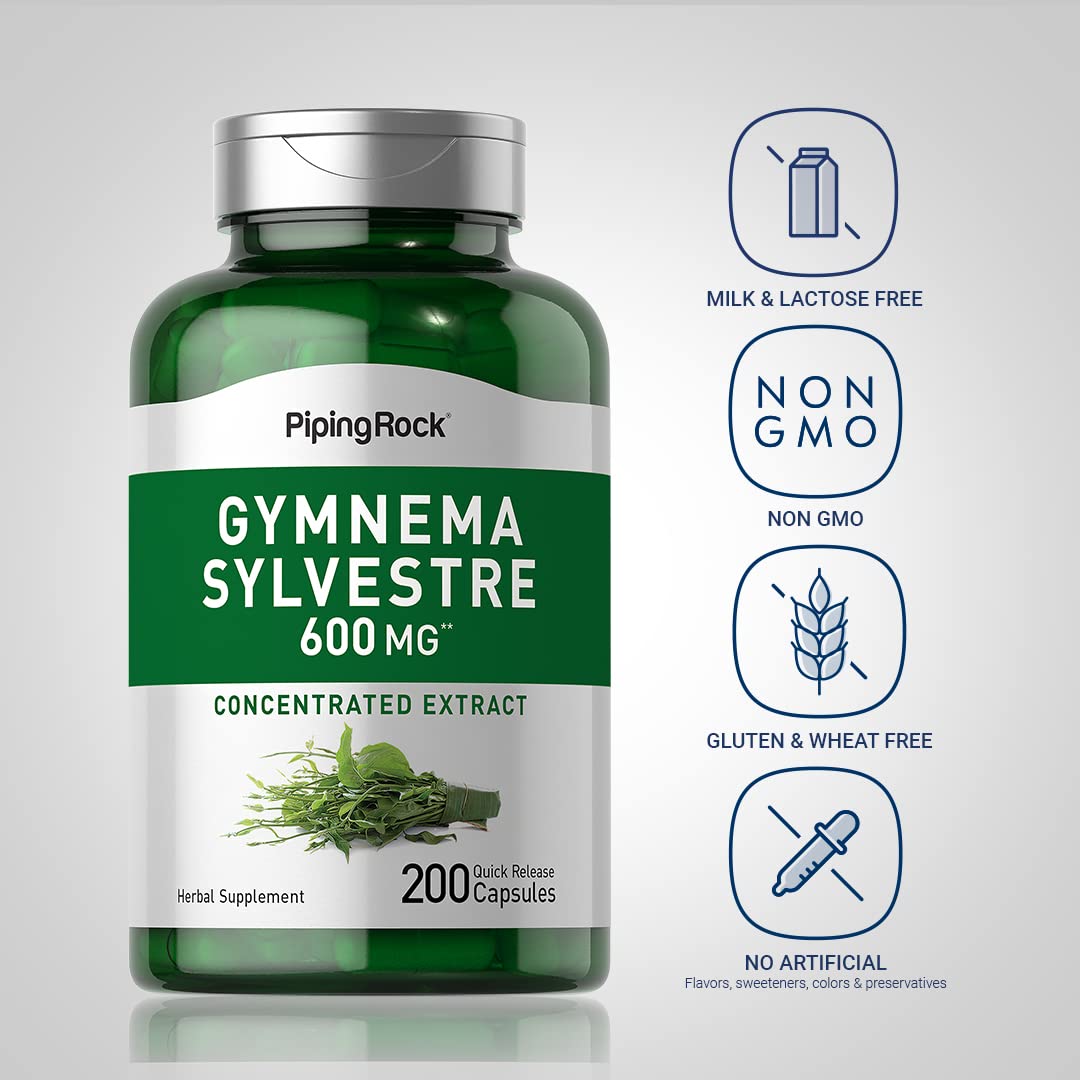 Foto 4 pulgar | Suplementos Piping Rock Gymnema Sylvestre 600 Mg 200 Cápsulas - Venta Internacional.