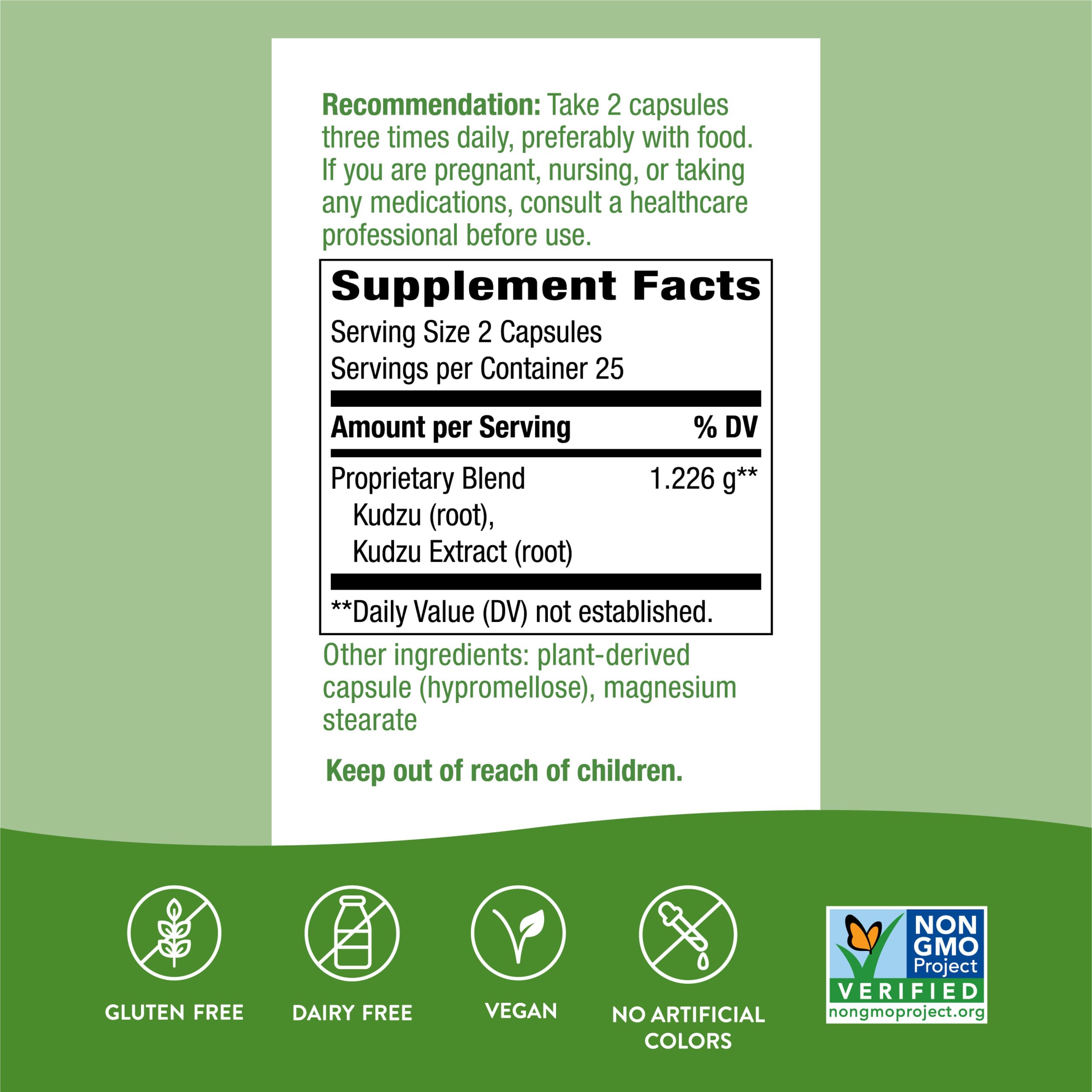 Foto 5 pulgar | Suplemento Nature's Way Herbal Kudzu Root 50 Cápsulas Veganas - Venta Internacional.