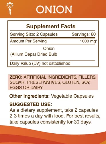 Foto 4 pulgar | Suplemento Secrets Of The Tribe Onion 120 Cápsulas 1000 Mg - Venta Internacional.