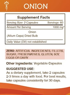 Foto 3 | Suplemento Secrets Of The Tribe Onion 120 Cápsulas 1000 Mg - Venta Internacional.