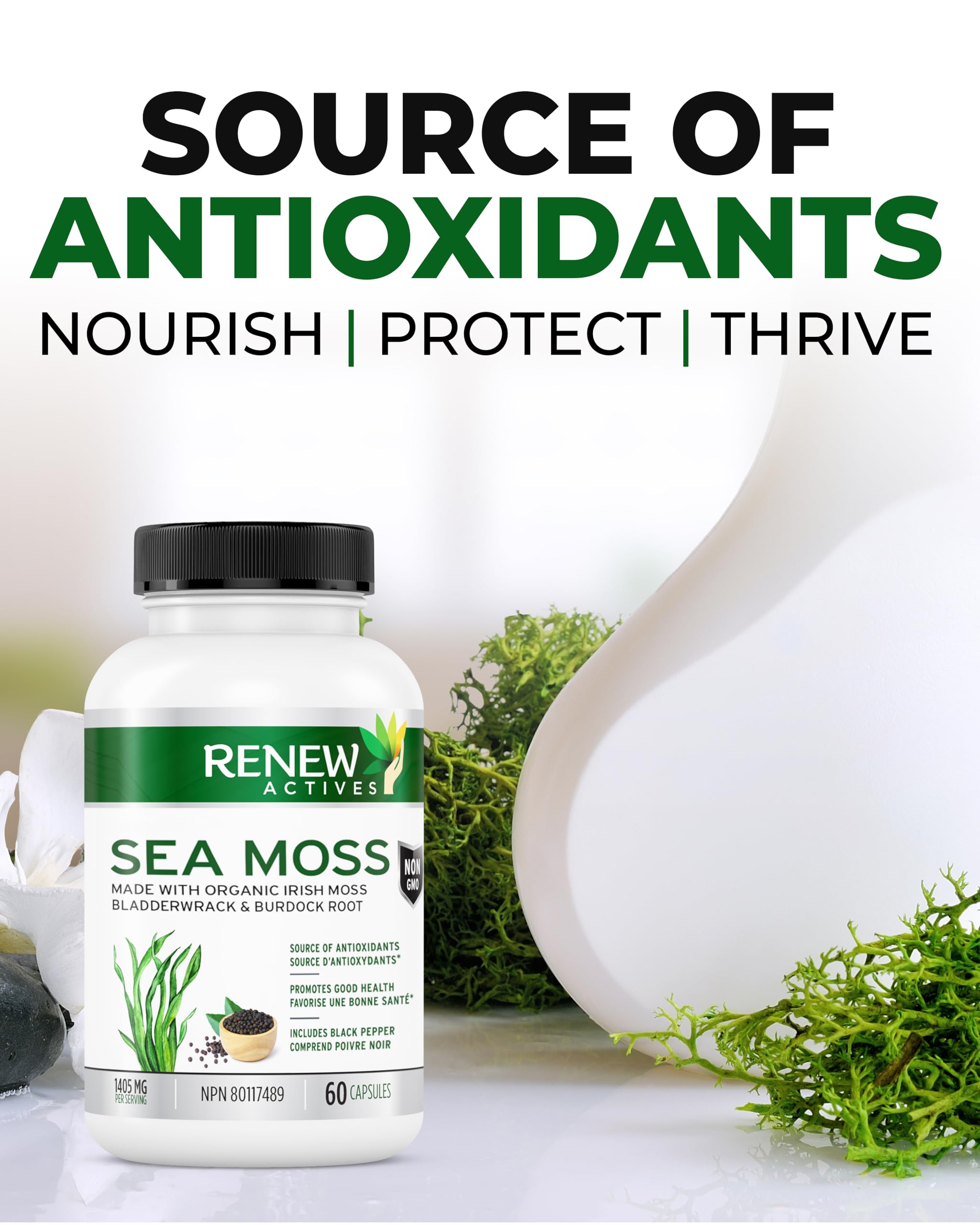 Foto 7 | Cápsulas Sea Moss Renew Actives Triple-action 60 Cápsulas - Venta Internacional.