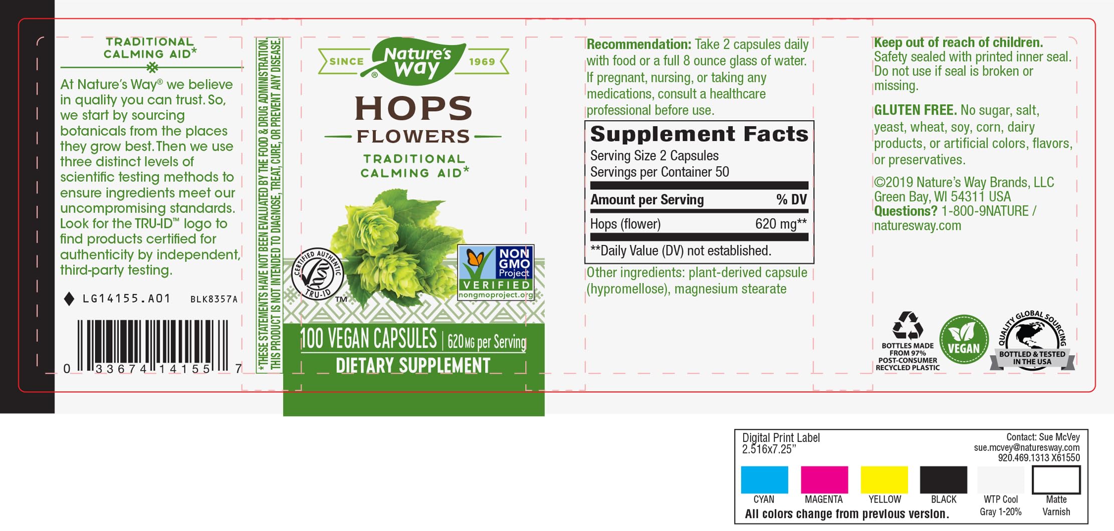 Foto 3 | Suplemento Nature's Way Con Flores De Lúpulo, 100 Cápsulas, 620 Mg - Venta Internacional.