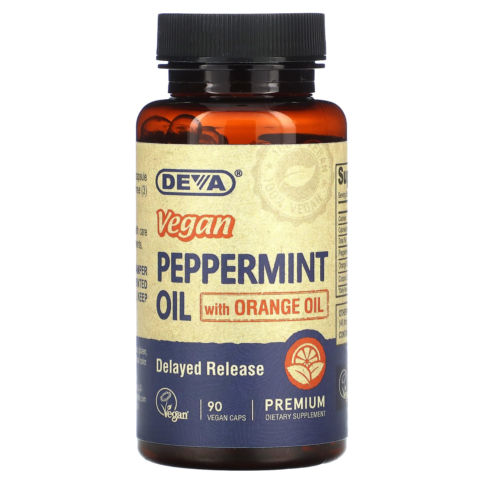 Foto 2 pulgar | Cápsulas De Aceite De Menta Vegano Supplement Deva, 90 Unidades - Venta Internacional.
