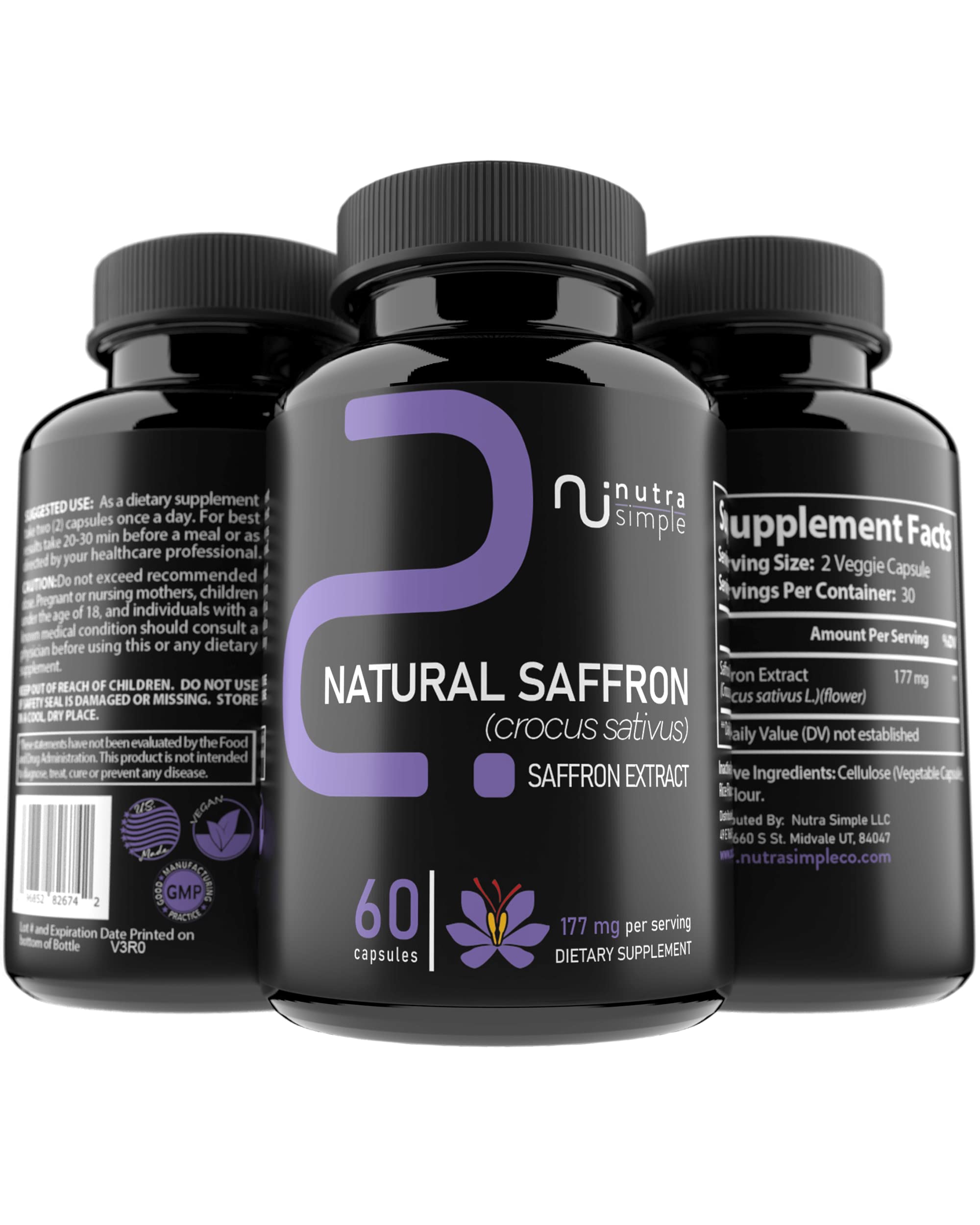 Foto 7 | Suplementos Nutra Simple: Extracto De Azafrán, 177 Mg, 60 Cápsulas - Venta Internacional.