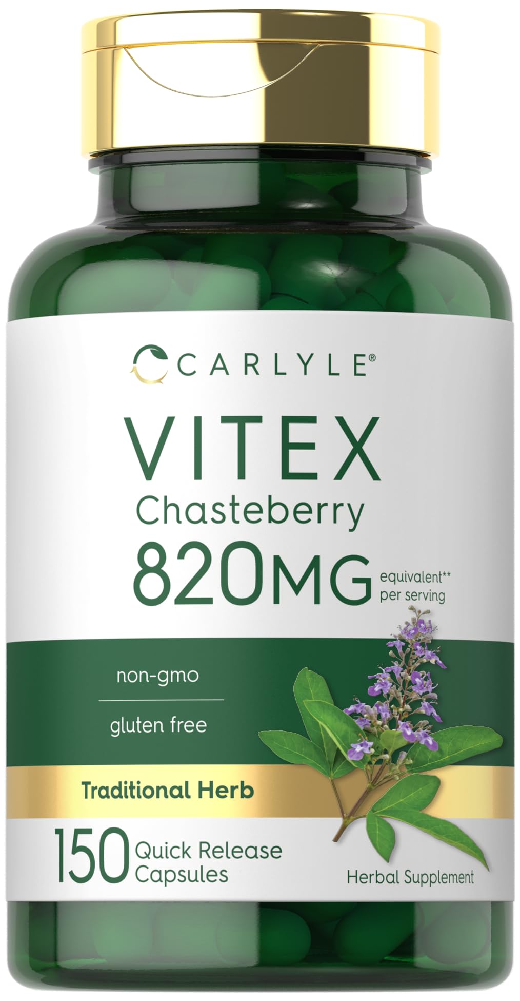 Foto 2 pulgar | Suplemento Carlyle Vitex Sauzgatillo 820 Mg 150 Cápsulas - Venta Internacional.