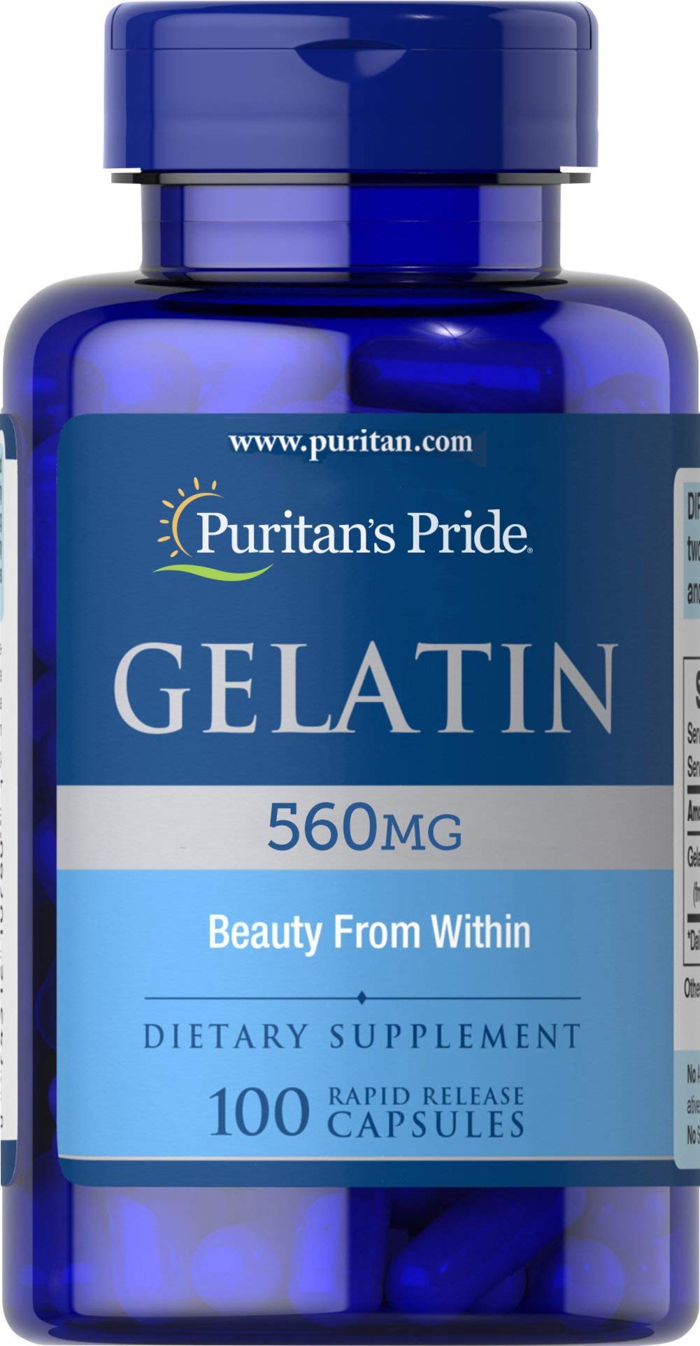 Foto 2 pulgar | Suplemento Puritan's Pride Gelatina 560 Mg - 100 Cápsulas - Venta Internacional.