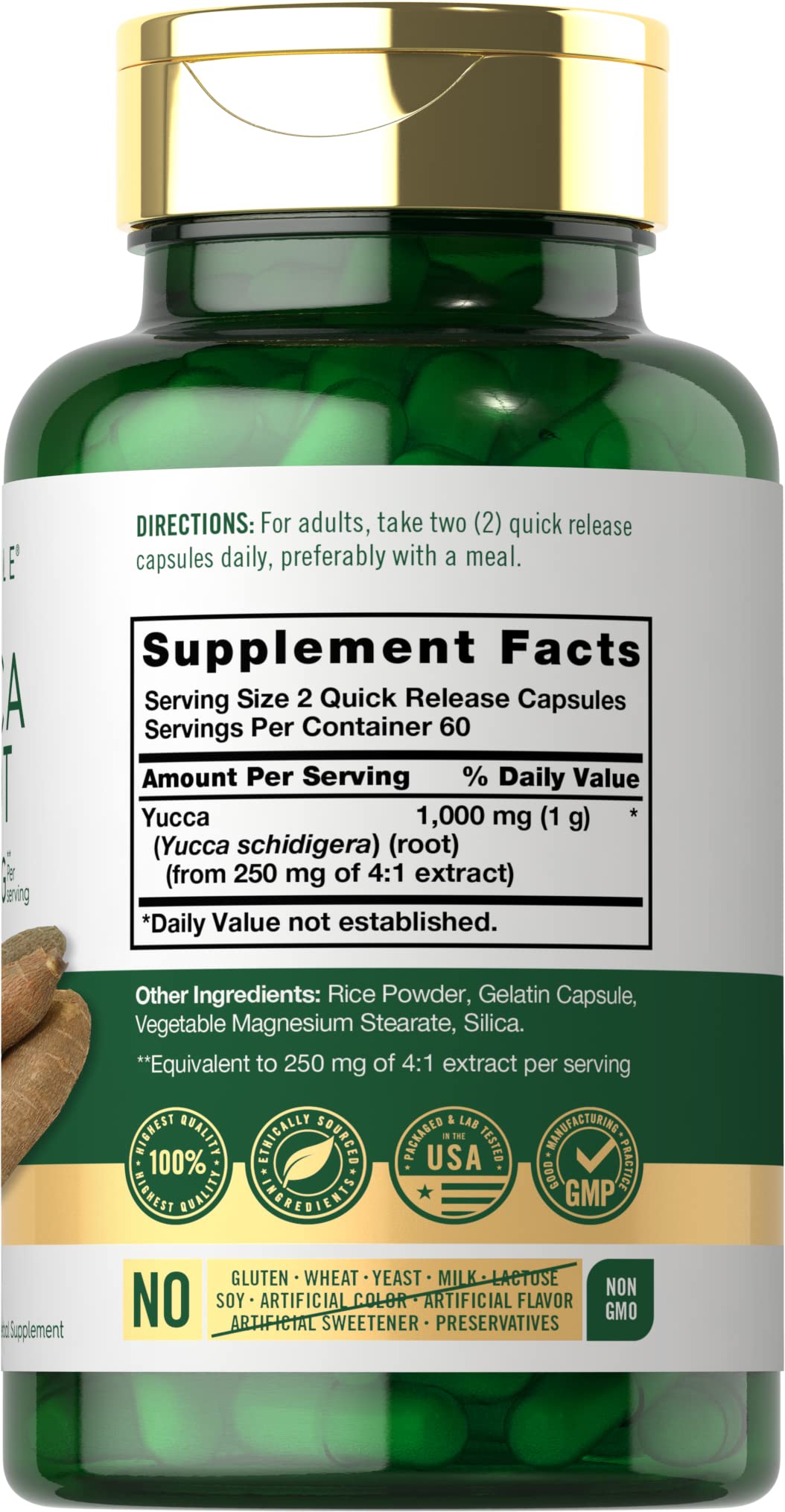 Foto 2 | Suplemento Carlyle Yucca Root 1000 Mg 120 Cápsulas - Venta Internacional.