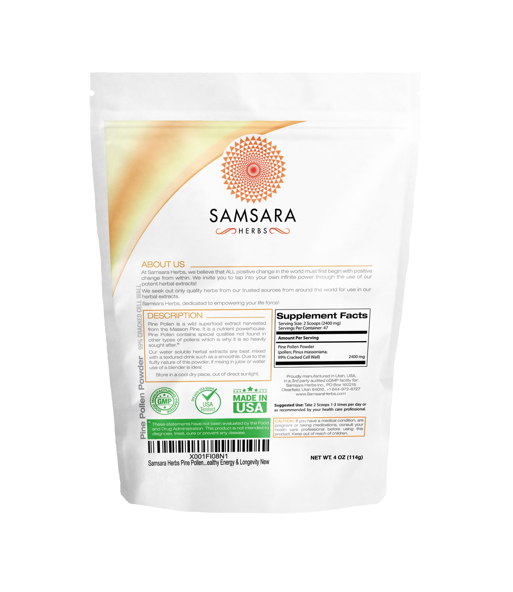 Foto 8 pulgar | Suplemento Samsara Herbs De Polen De Pino En Polvo 114 G - Venta Internacional.