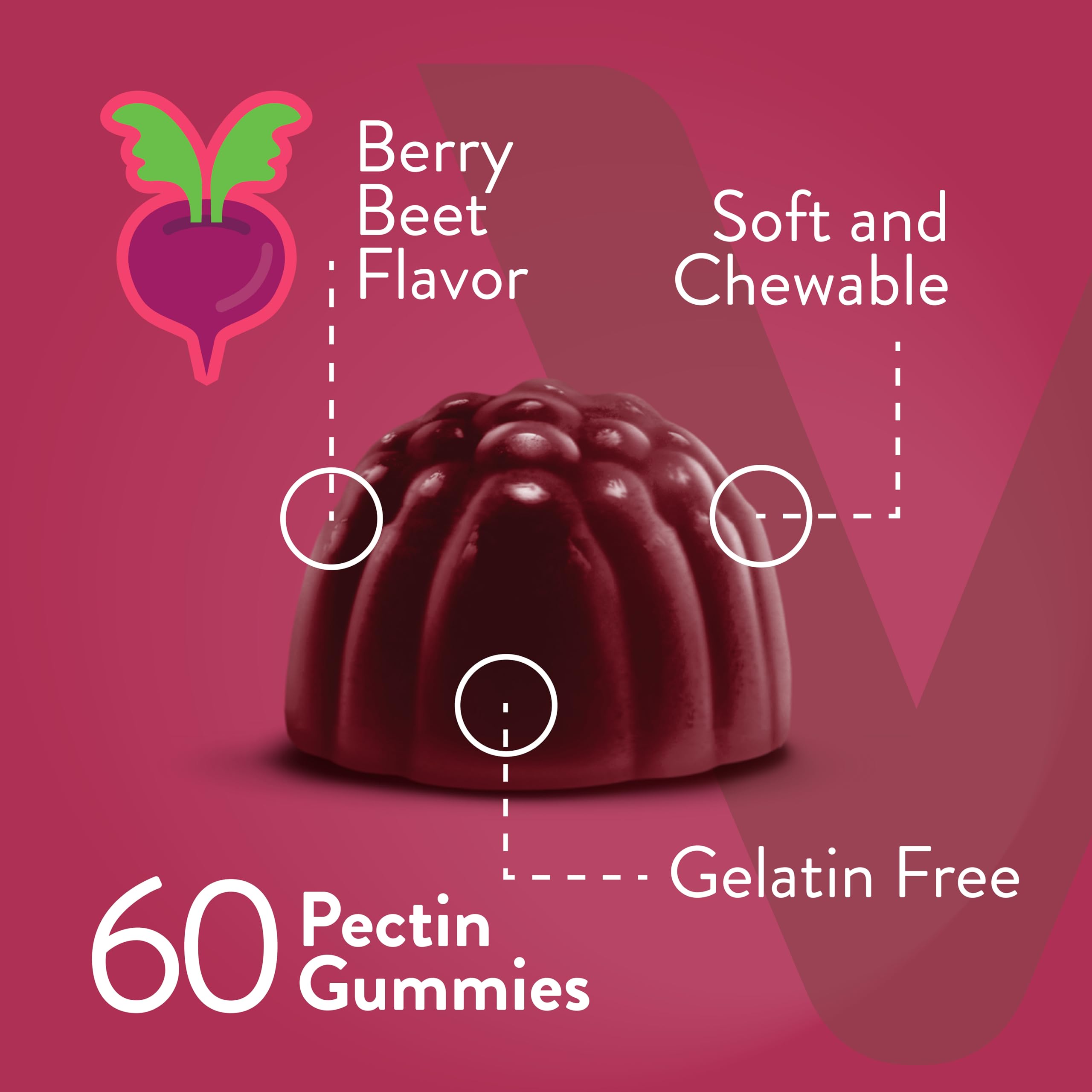 Foto 4 pulgar | Gomitas Viteey De Raíz De Remolacha 4000 Mg + Tarta De Cereza Vegana 60 Unidades - Venta Internacional.