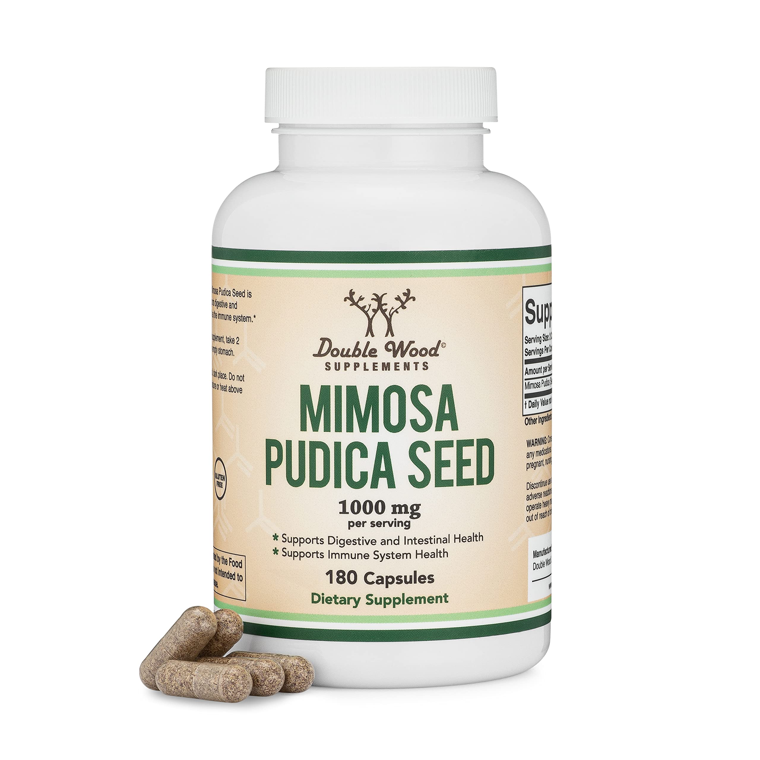 Foto 2 pulgar | Cápsulas De Semillas Double Wood Mimosa Pudica 1000 Mg 180 Unidades - Venta Internacional.