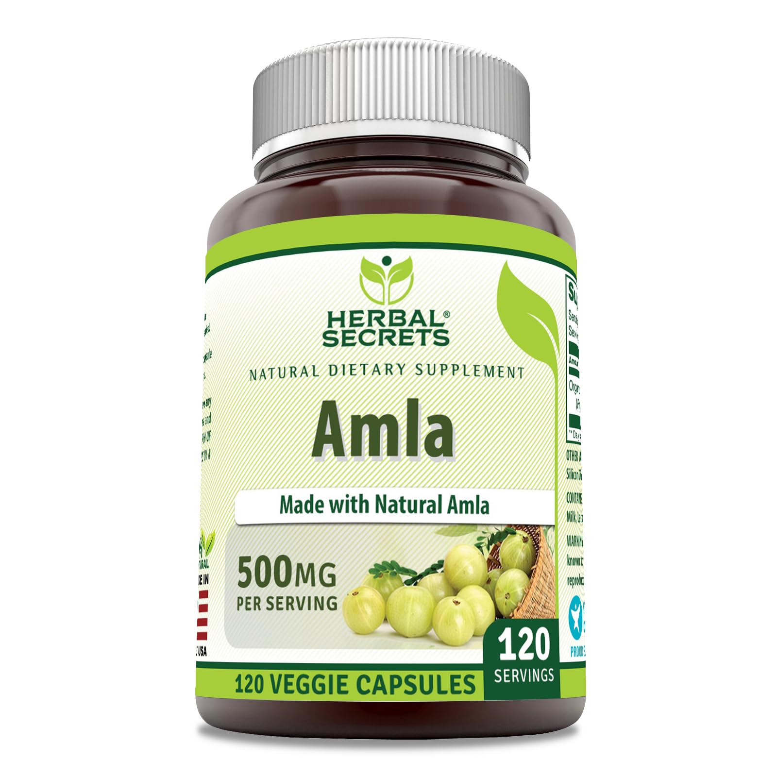 Foto 2 pulgar | Suplemento Herbal Secrets Amla 500 Mg 120 Cápsulas Vegetarianas - Venta Internacional.