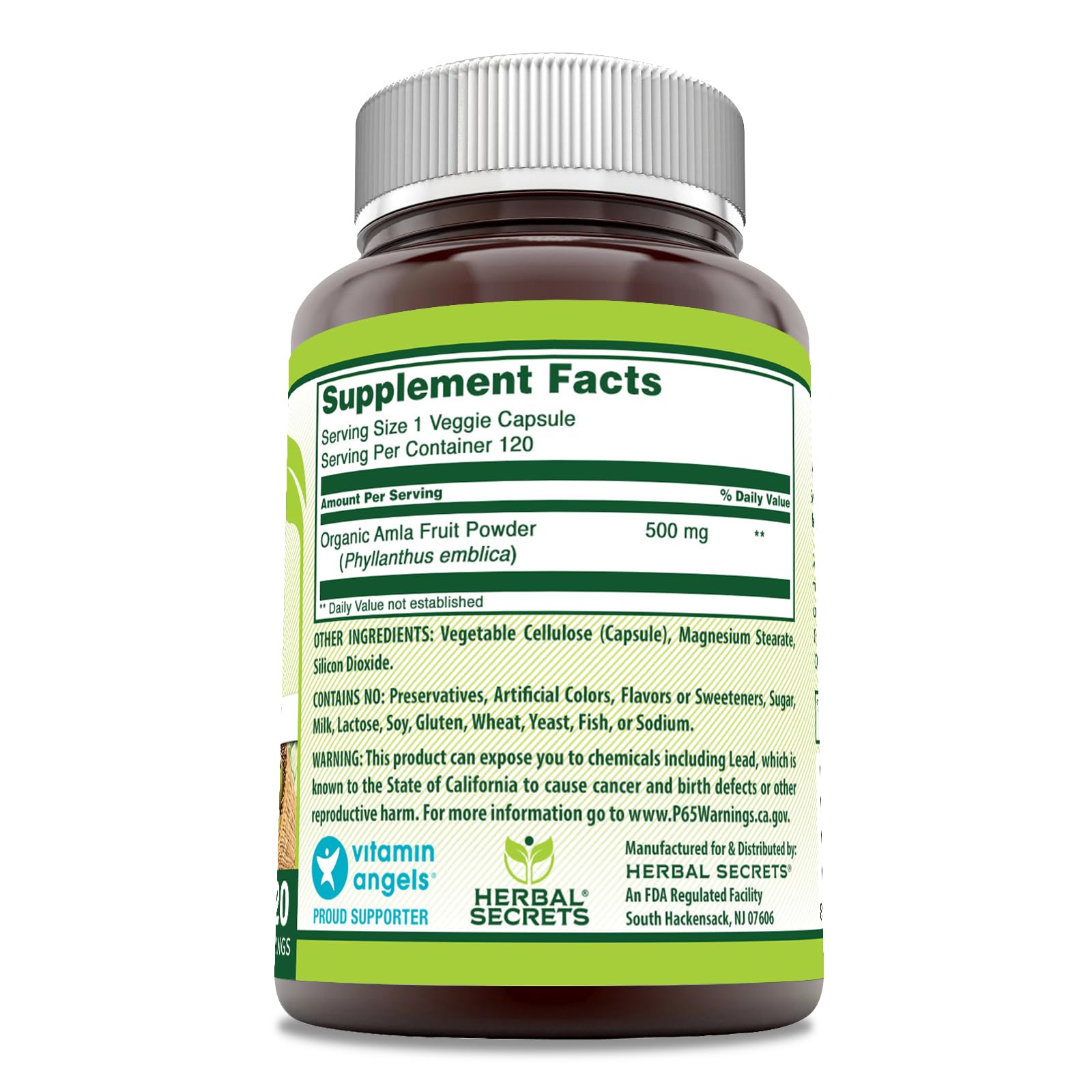 Foto 3 pulgar | Suplemento Herbal Secrets Amla 500 Mg 120 Cápsulas Vegetarianas - Venta Internacional.