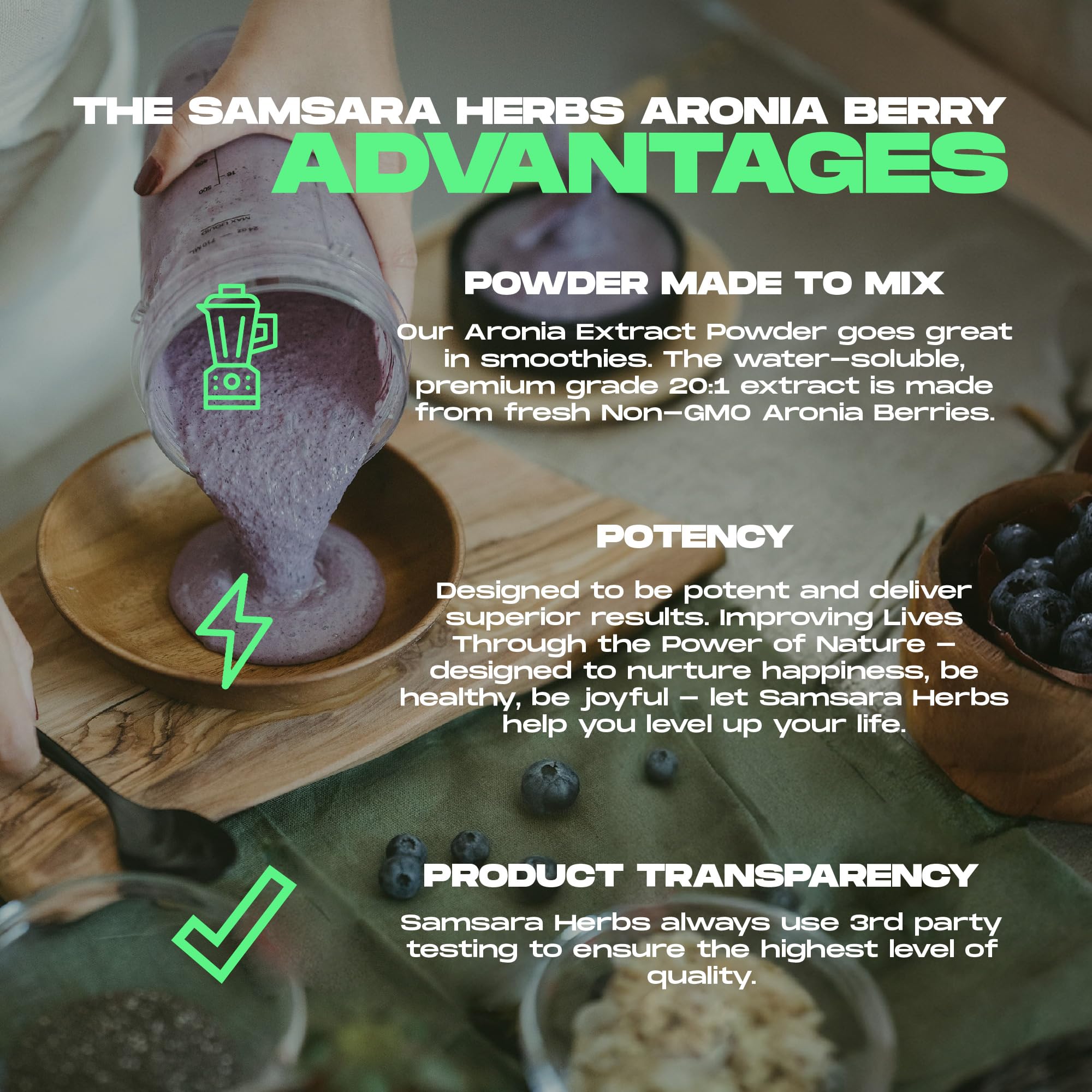Foto 5 pulgar | Suplemento Samsara Herbs Extracto De Aronia Berry 20:1 En Polvo 227 G - Venta Internacional.