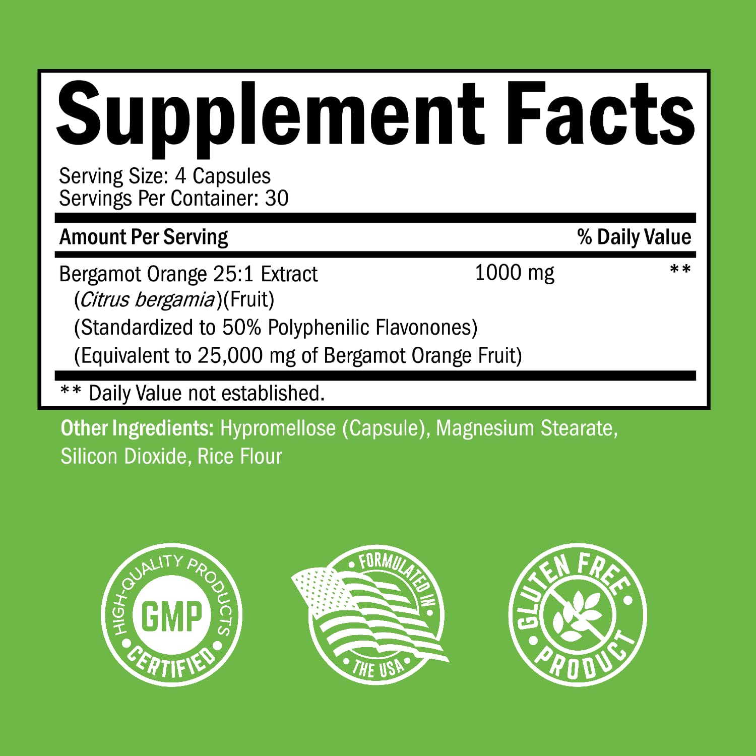 Foto 5 pulgar | Suplemento Bioschwartz, Extracto De Bergamota Cítrica, 1000 Mg, 120 Cápsulas - Venta Internacional.