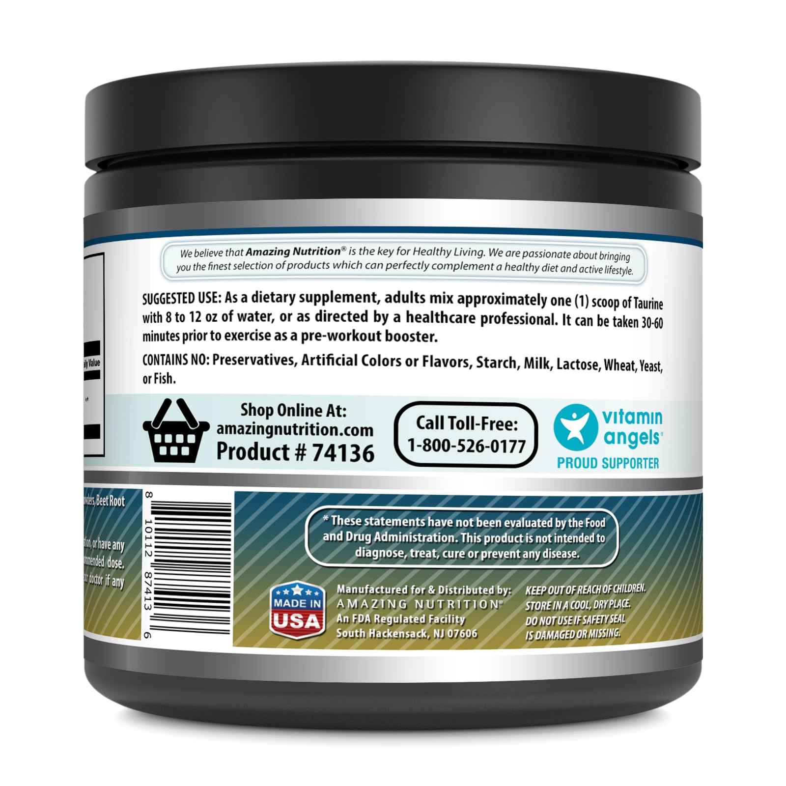 Foto 4 pulgar | Suplemento Amazing Formulas De Taurina En Polvo, 500 G, 111 Porciones - Venta Internacional.