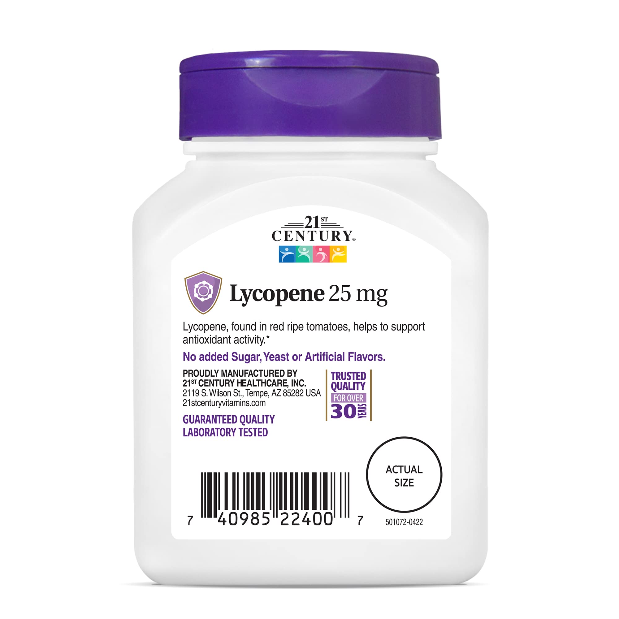 Foto 8 pulgar | Suplemento De Licopeno Del Siglo Xxi En Tabletas De 25 Mg, 60 Unidades - Venta Internacional.