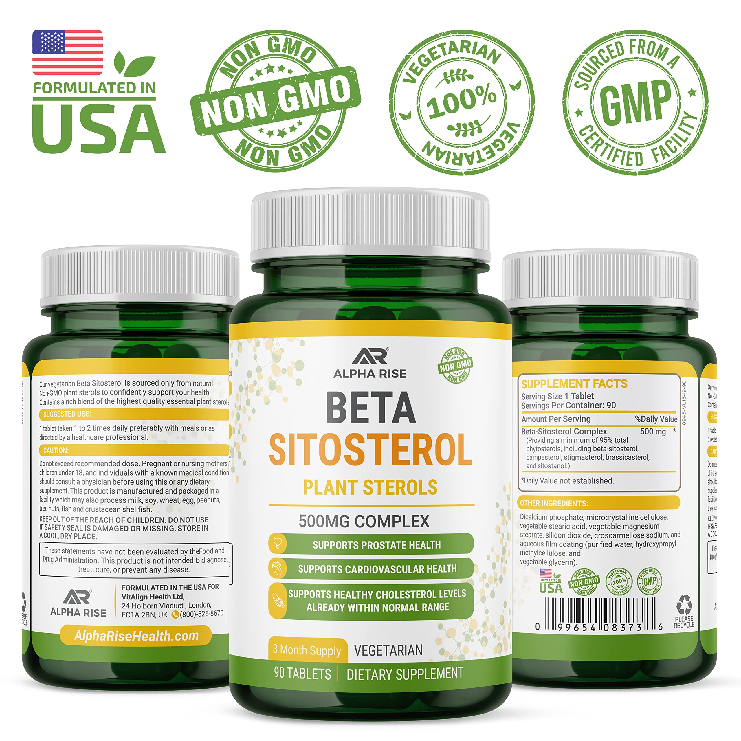 Foto 8 pulgar | Suplemento De Tabletas De Beta Sitosterol Alpha Rise De 500 Mg - Venta Internacional.
