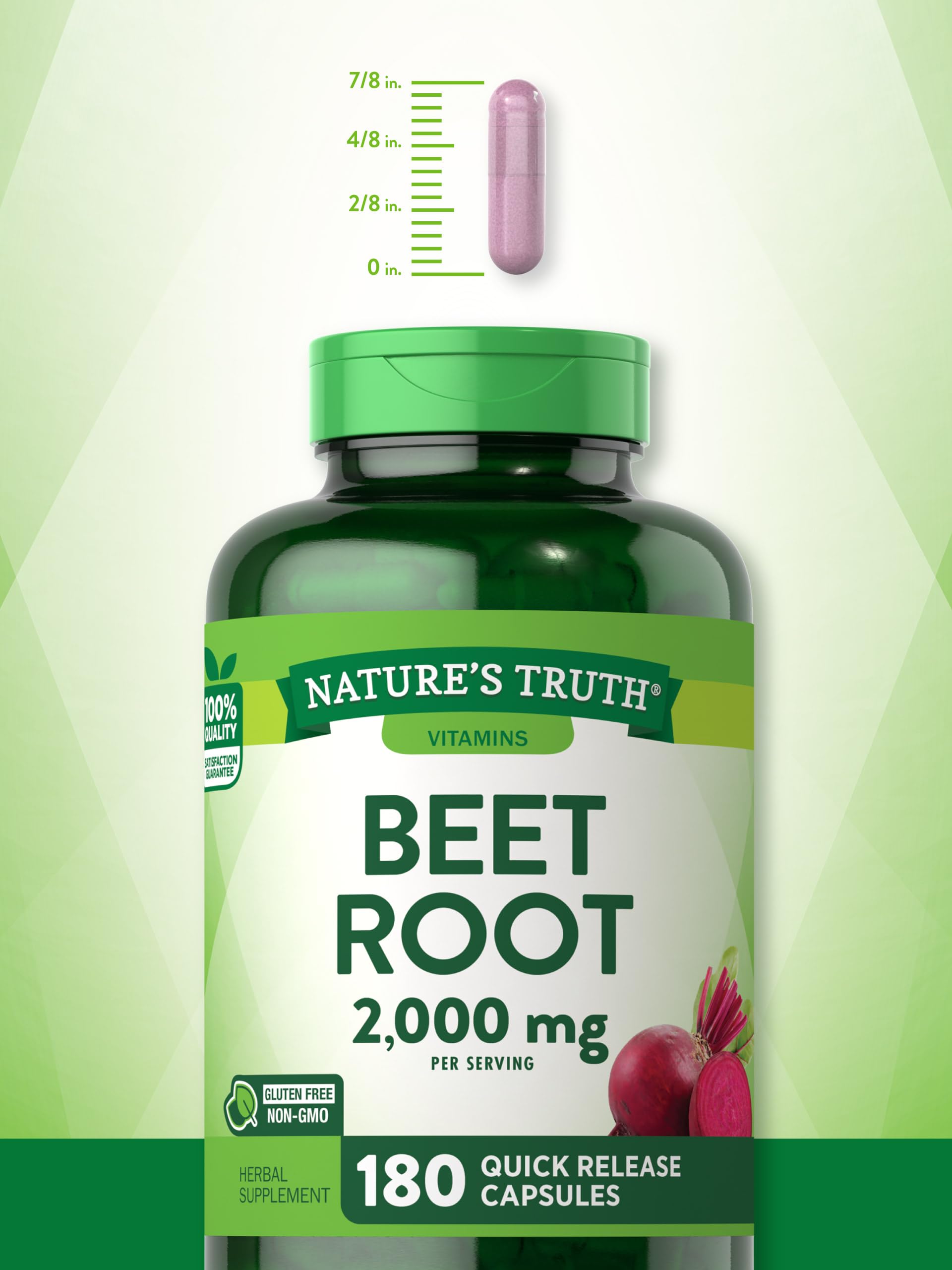 Foto 4 | Suplemento Nature's Truth, Cápsulas De Raíz De Remolacha, 2000 Mg, 180 Unidades - Venta Internacional.