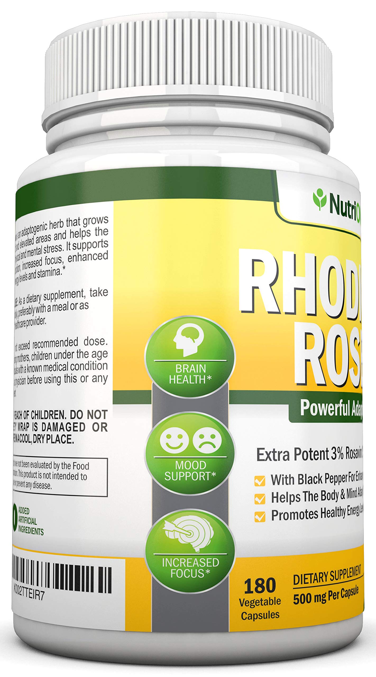 Foto 8 pulgar | Suplemento Nutrionn Rhodiola Rosea 500 Mg 180 Cápsulas Veganas - Venta Internacional.