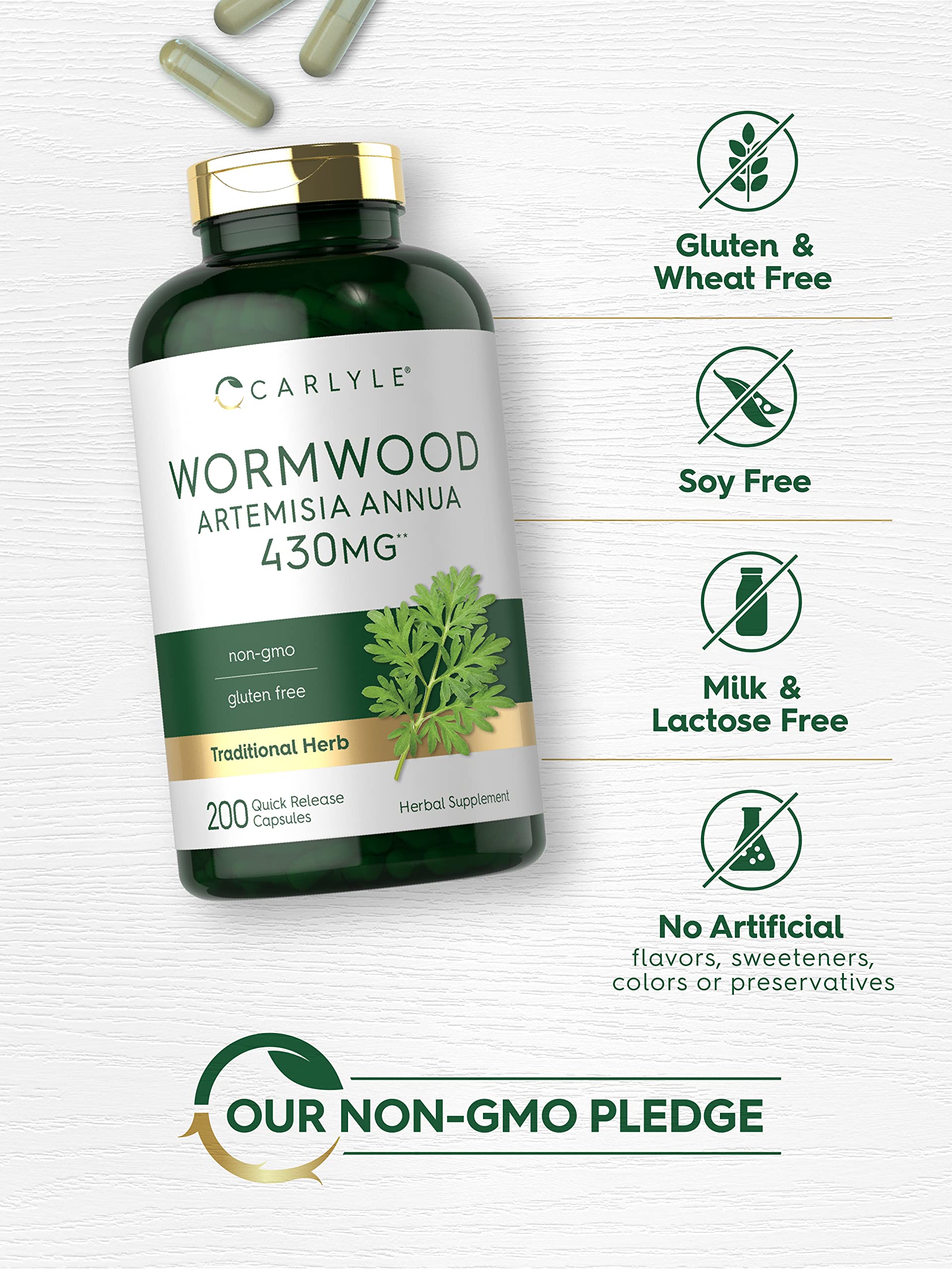 Foto 4 | Suplemento Carlyle Wormwood En Cápsulas, 430 Mg, 200 Unidades - Venta Internacional.