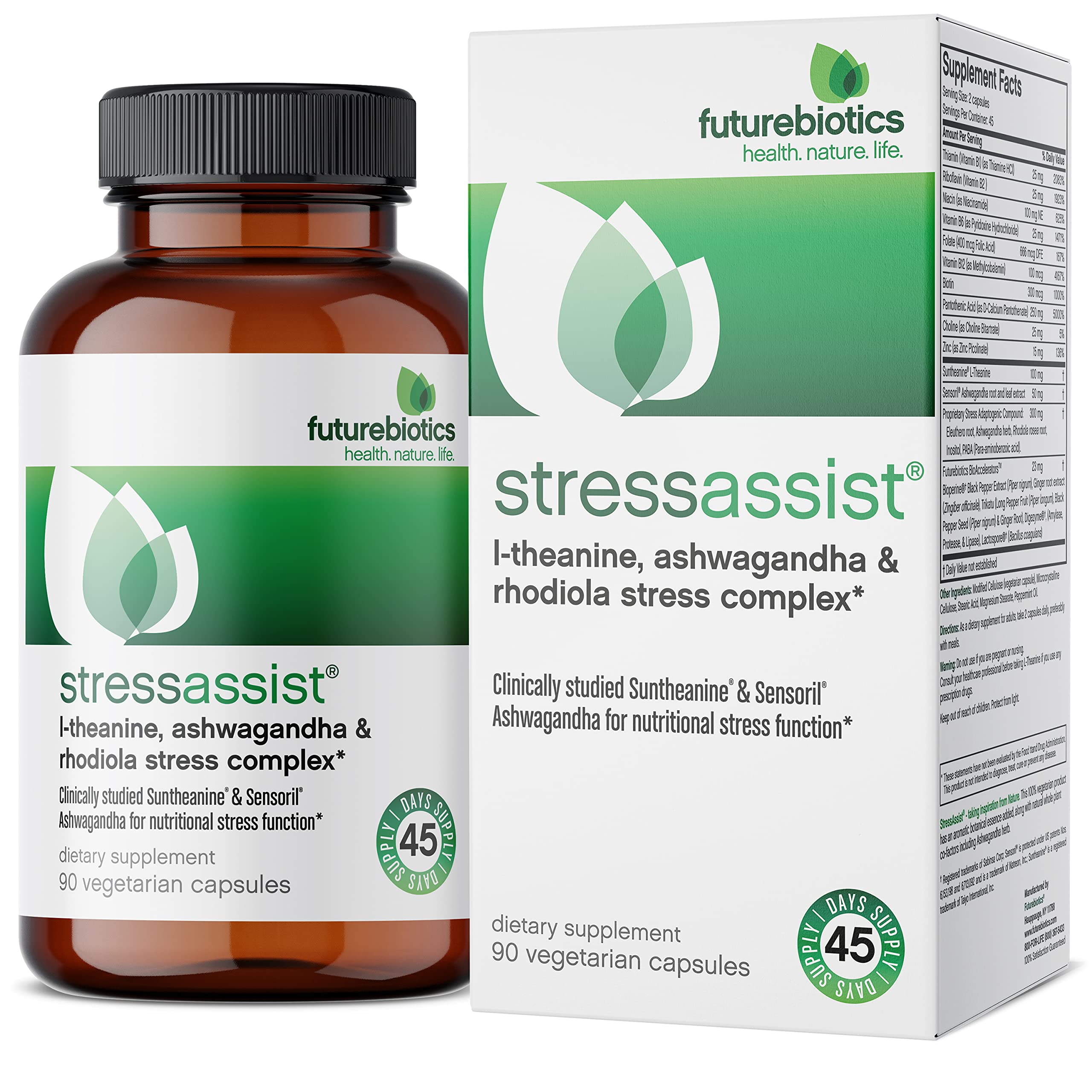 Foto 2 pulgar | Suplemento Futurebiotics Stressassist Con L-teanina Ashwagandha - Venta Internacional.