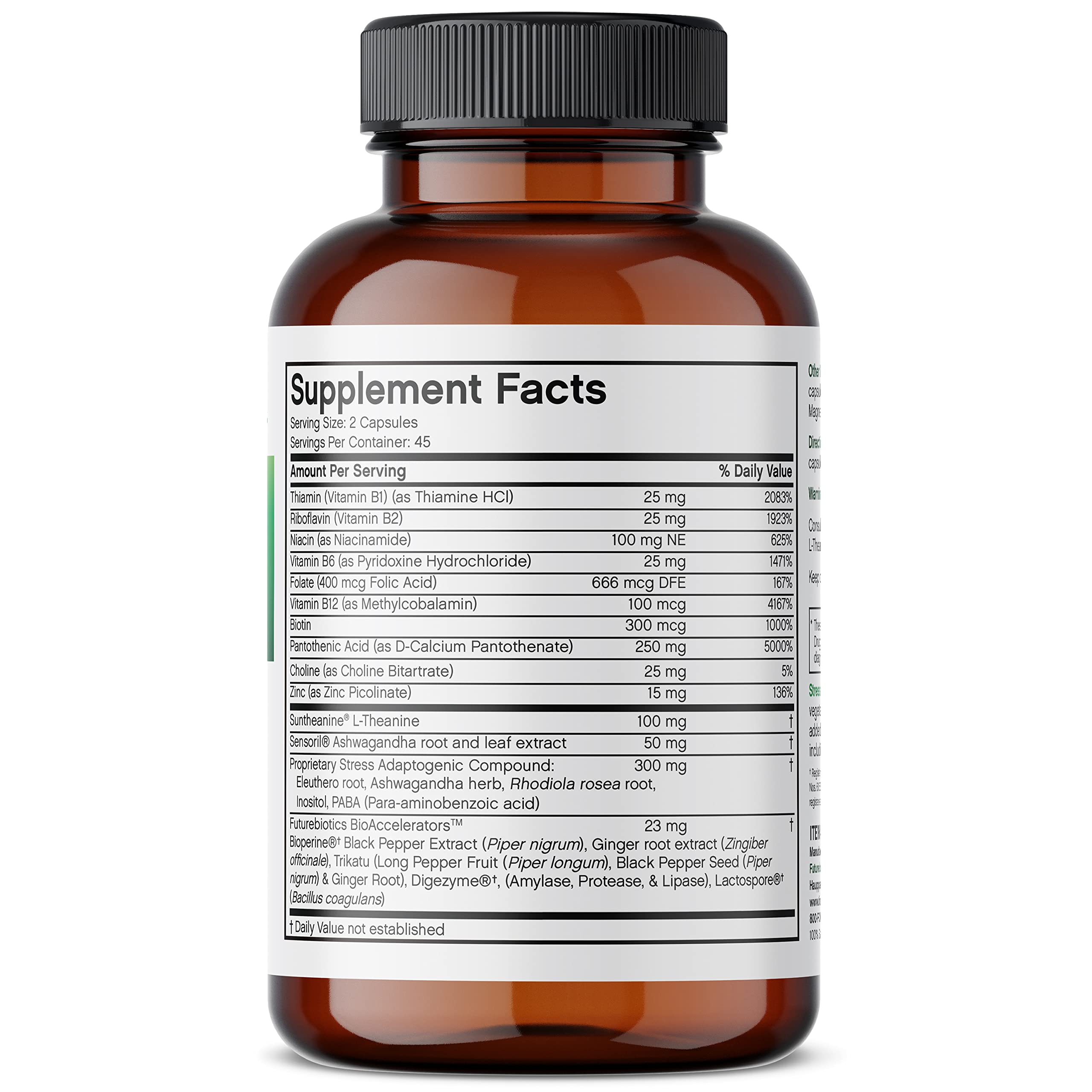 Foto 3 pulgar | Suplemento Futurebiotics Stressassist Con L-teanina Ashwagandha - Venta Internacional.