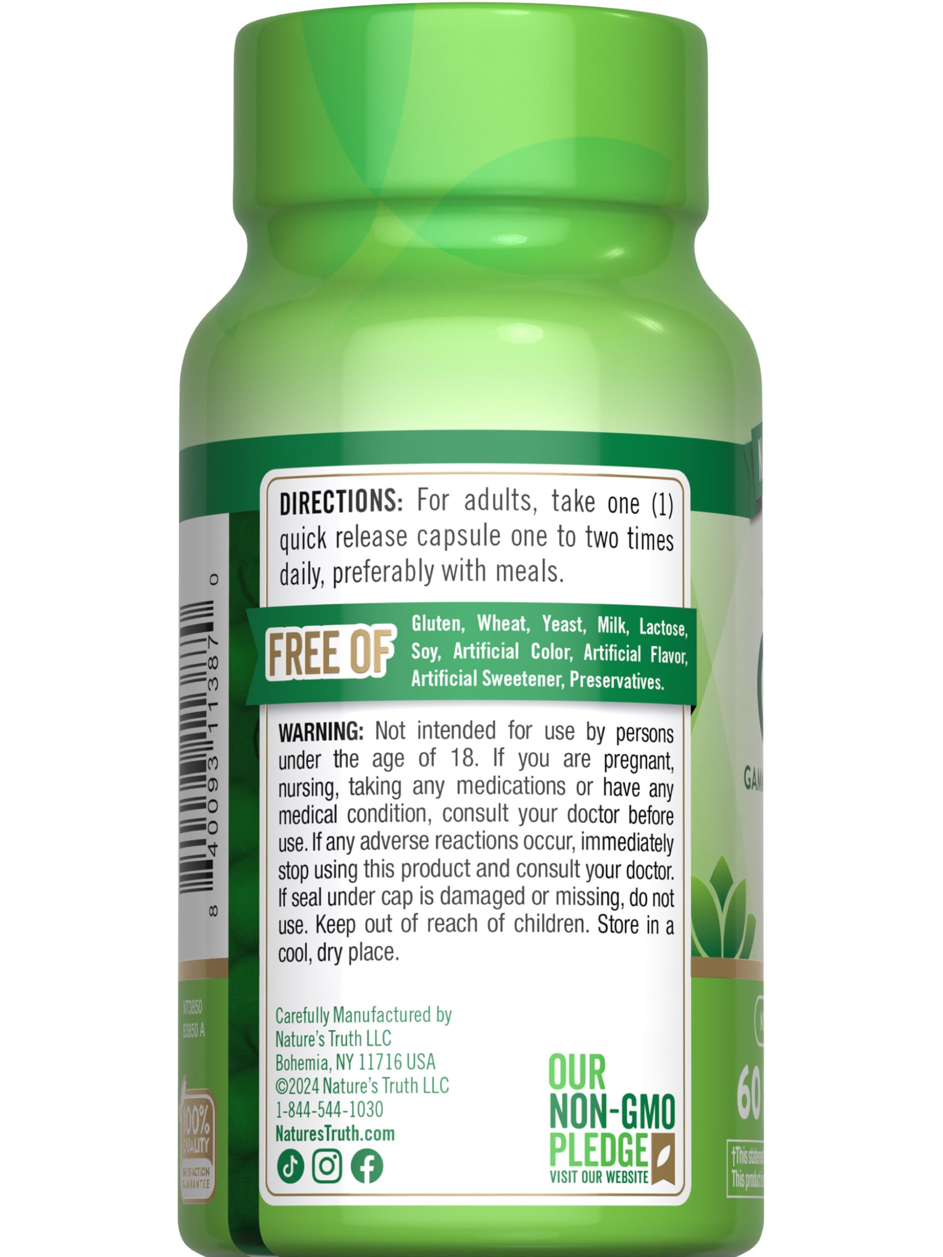Foto 7 | Suplemento Nature's Truth Gaba 750 Mg 60 Cápsulas - Venta Internacional.