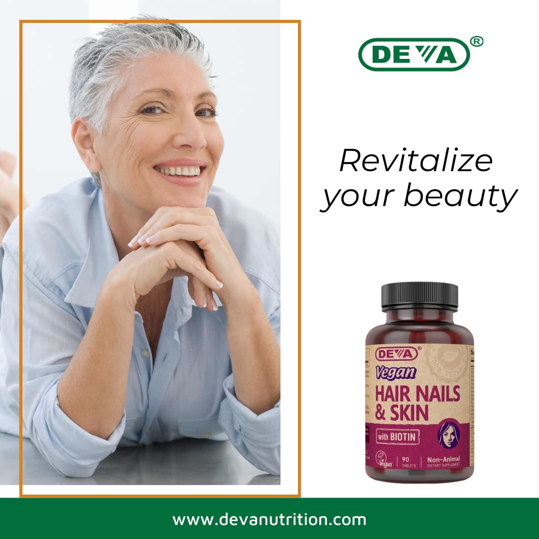 Foto 7 pulgar | Suplemento Deva Vegan Para Cabello, Uñas Y Piel Con Biotina, 90 Tabletas - Venta Internacional.