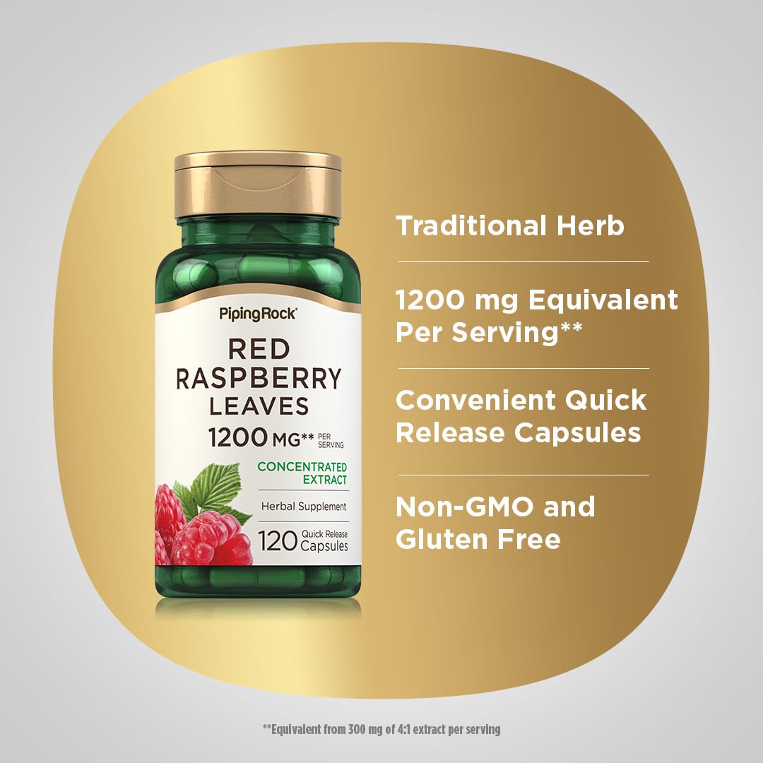 Foto 5 pulgar | Suplemento Piping Rock Red Raspberry Leaf 1200 Mg 120 Píldoras - Venta Internacional.