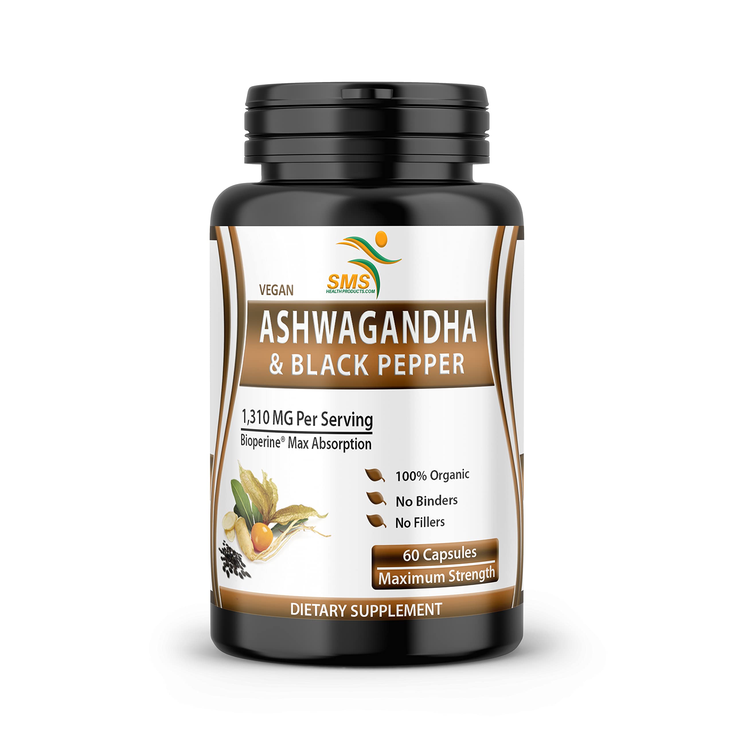 Foto 2 pulgar | Suplemento De Ashwagandha En Cápsulas Smshealthproducts 60 Unidades - Venta Internacional.