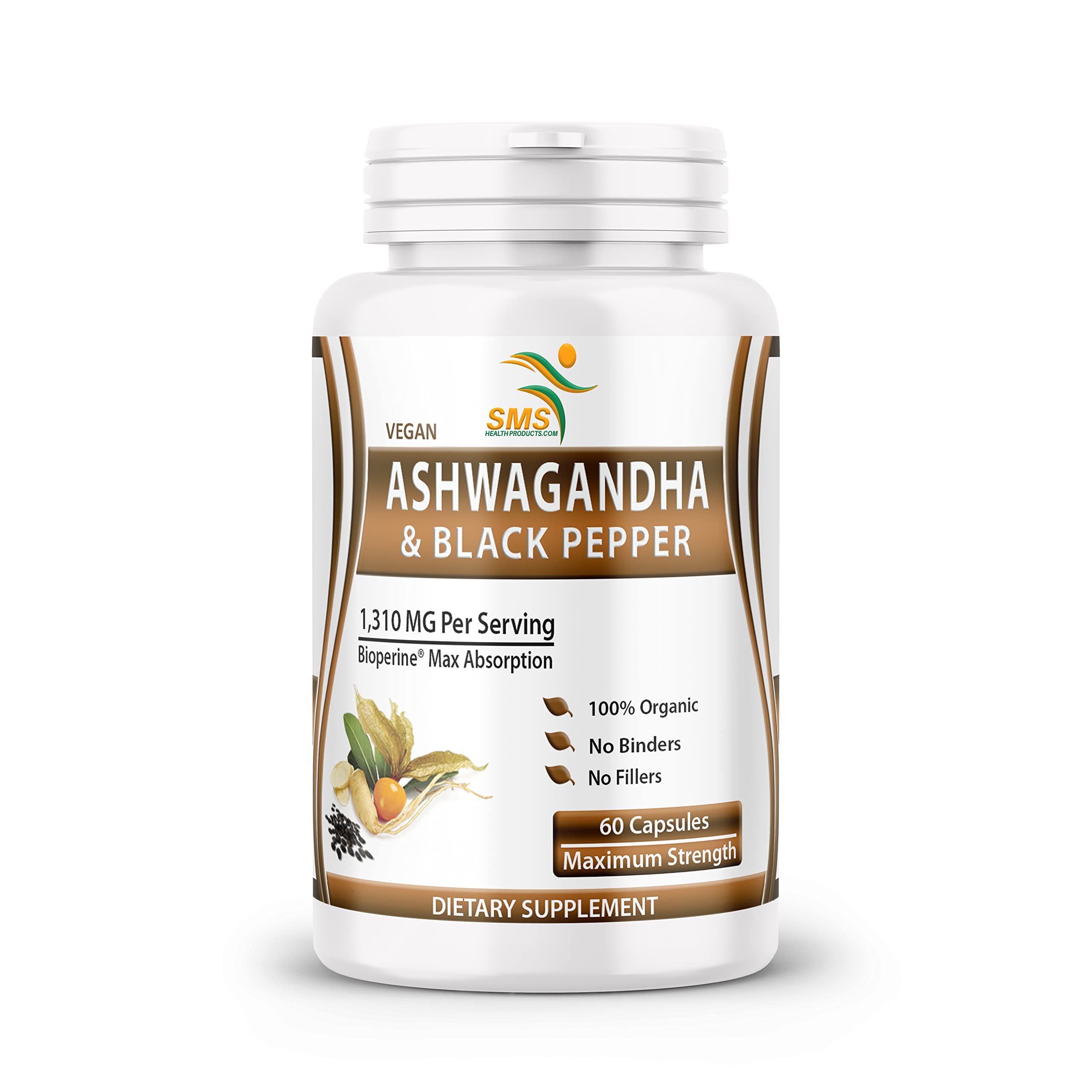 Foto 5 pulgar | Suplemento De Ashwagandha En Cápsulas Smshealthproducts 60 Unidades - Venta Internacional.