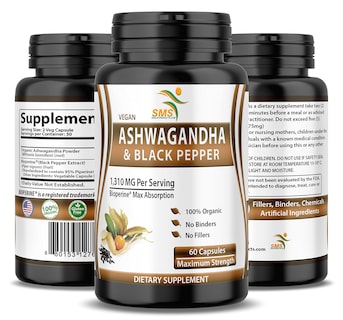 Foto 7 | Suplemento De Ashwagandha En Cápsulas Smshealthproducts 60 Unidades - Venta Internacional.