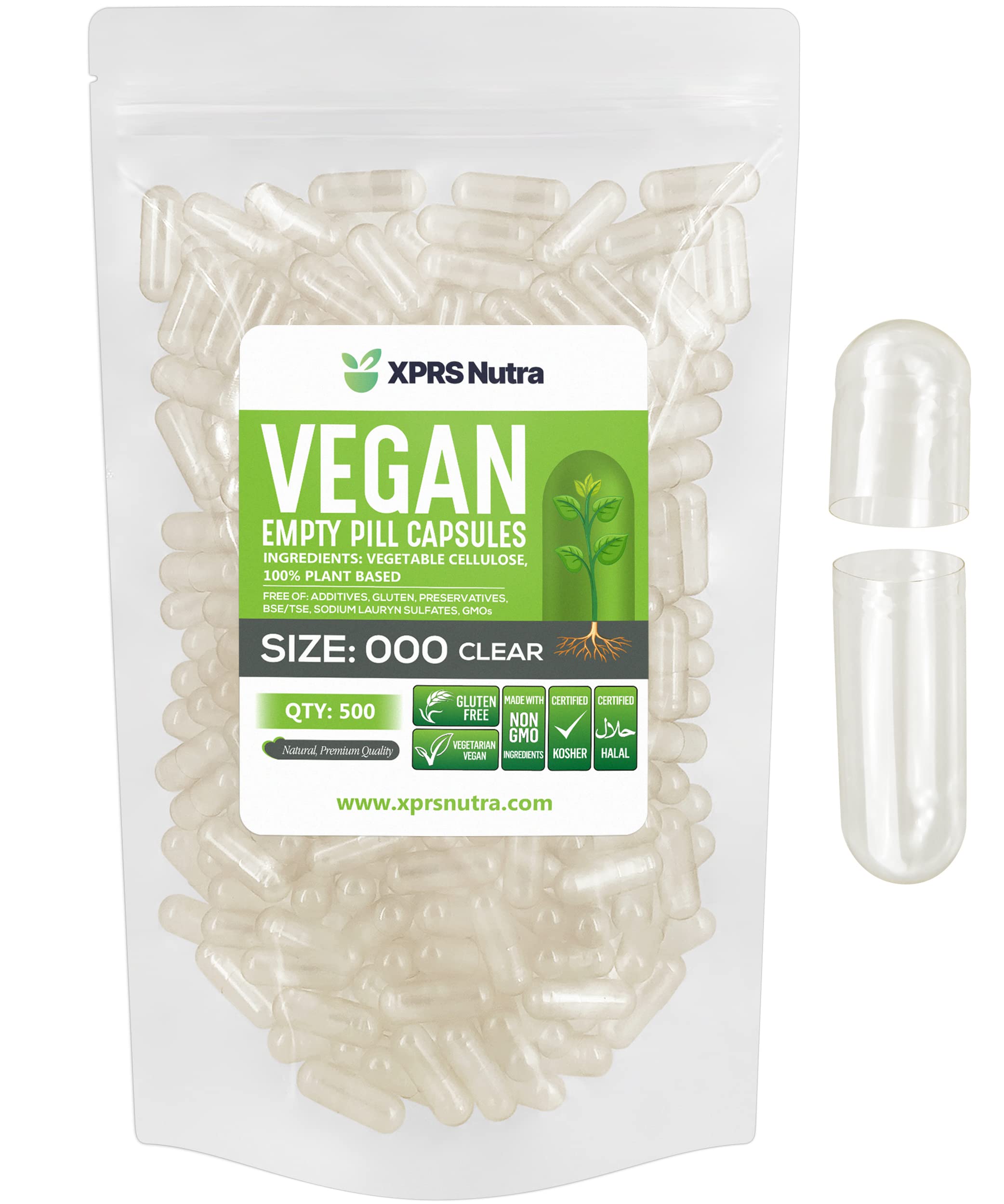 Foto 2 pulgar | Cápsulas Vacías Xprs Nutra Vegan, Tamaño 000, 500 Unidades - Venta Internacional.
