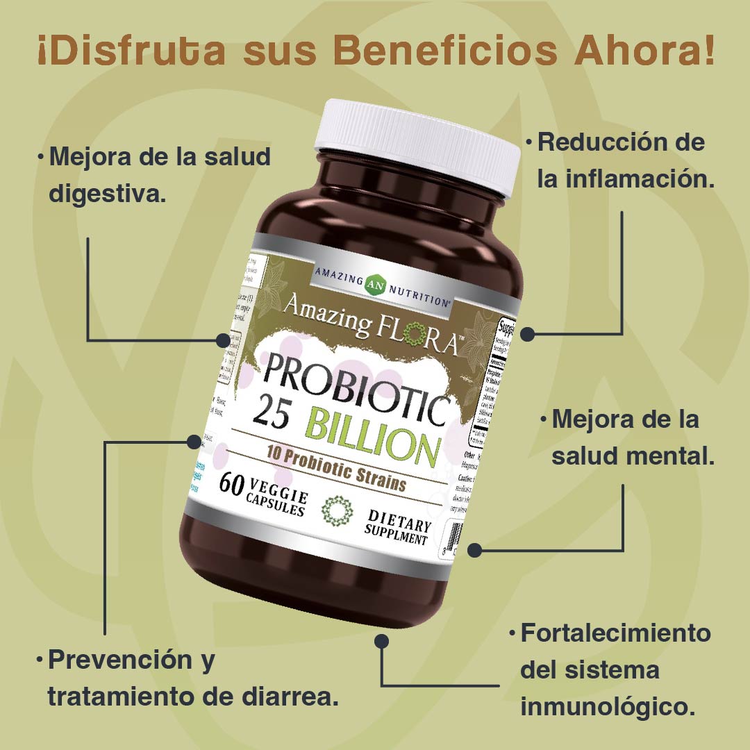 Foto 3 pulgar | Amazing Formulas Flora Probiotic 25 Billiones Flora Intestinal 60 Cápsulas