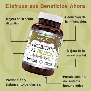 Foto 2 | Amazing Formulas Flora Probiotic 25 Billiones Flora Intestinal 60 Cápsulas
