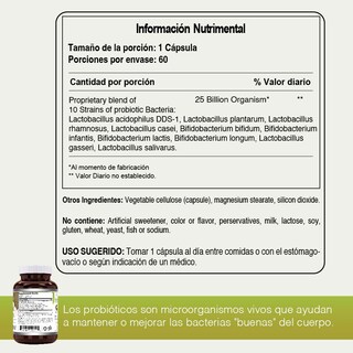 Foto 4 | Amazing Formulas Flora Probiotic 25 Billiones Flora Intestinal 60 Cápsulas