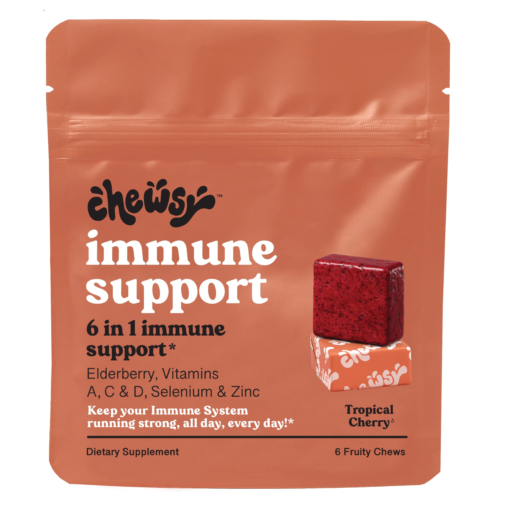 Foto 1 | Suplemento Masticable Chewsy 6 En 1 Para Apoyar El Sistema Inmunitario, Con Sabor A Fruta, 6 Días - Venta Internacional