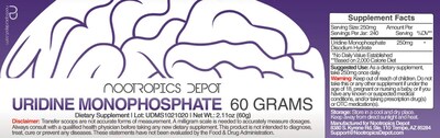 Foto 2 | Suplemento Nootropics Depot, Monofosfato De Uridina, 60 G, En Polvo - Venta Internacional.