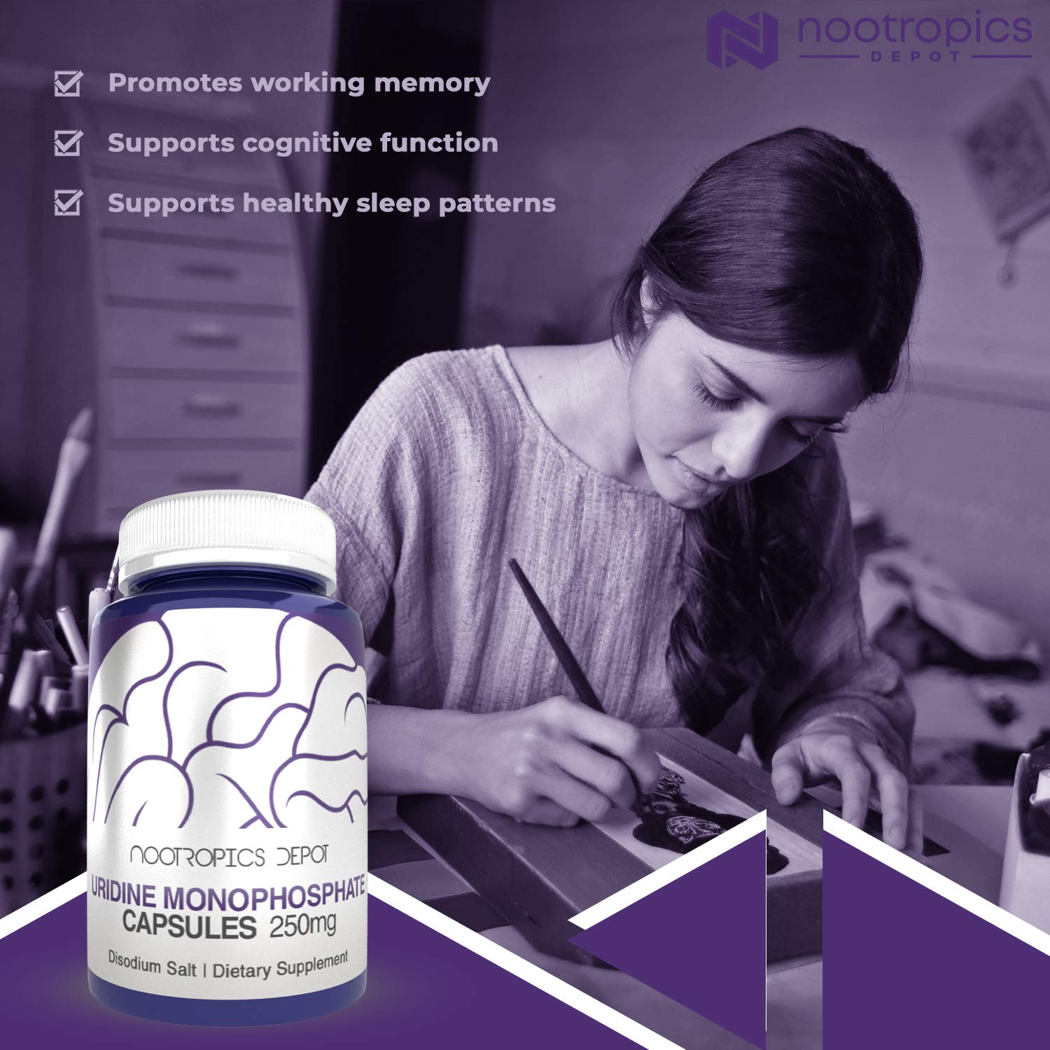 Foto 4 pulgar | Suplemento Nootropics Depot, Monofosfato De Uridina, 60 G, En Polvo - Venta Internacional.