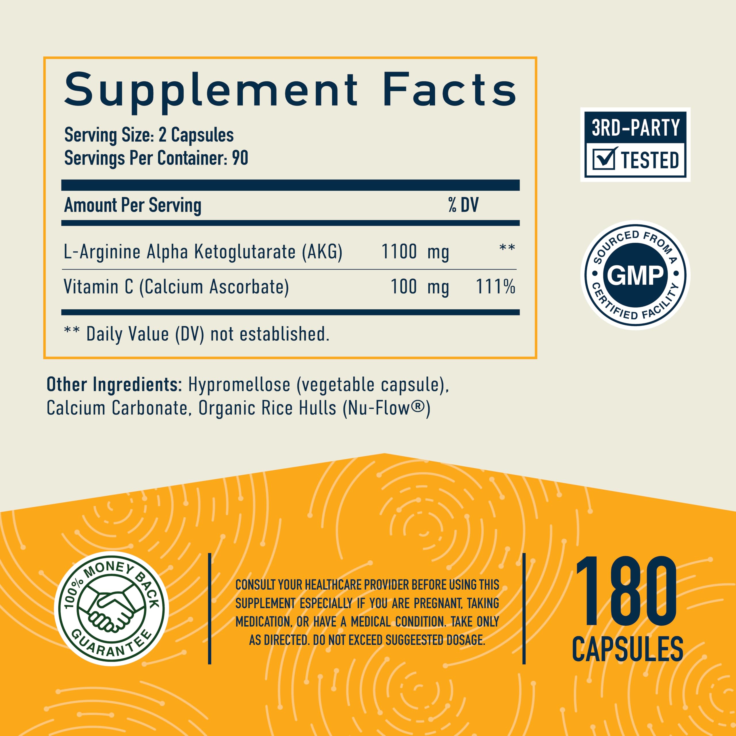 Foto 7 pulgar | Suplemento Smnutrition Akg 1.100 Mg/porción 180 Cápsulas - Venta Internacional.