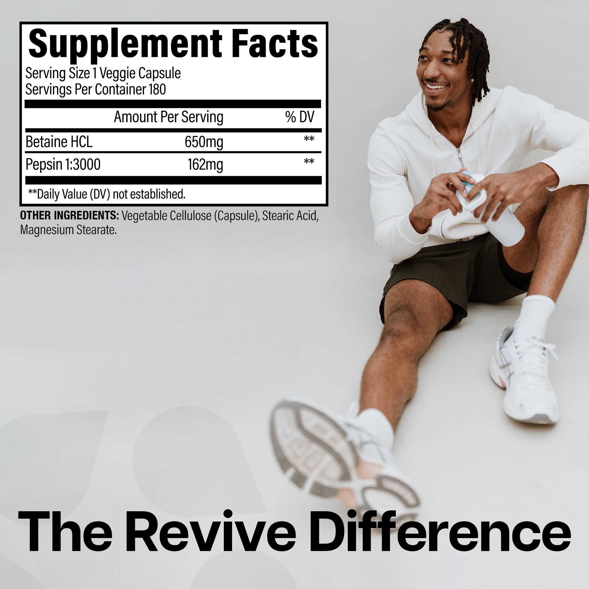 Foto 3 pulgar | Suplemento Revive Md Betaine Hcl Con Pepsina 180 Cápsulas - Venta Internacional.