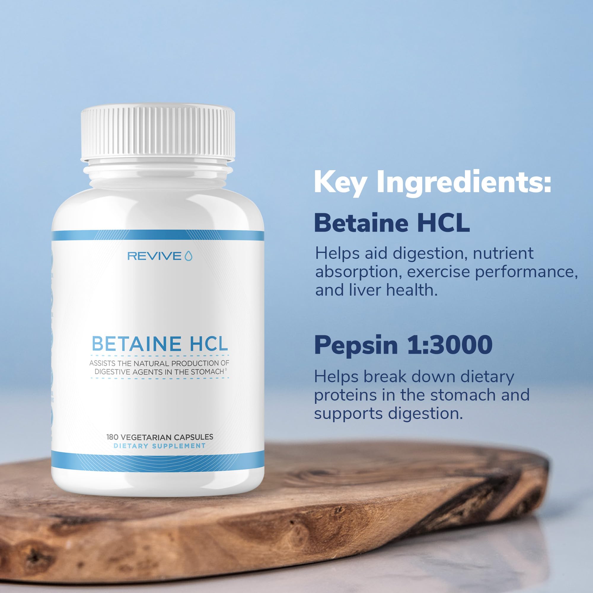 Foto 5 pulgar | Suplemento Revive Md Betaine Hcl Con Pepsina 180 Cápsulas - Venta Internacional.