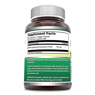 Foto 2 | Suplemento Amazing Formulas, Gaba, 750 Mg, Cápsulas Vegetarianas, 200 Unidades - Venta Internacional.