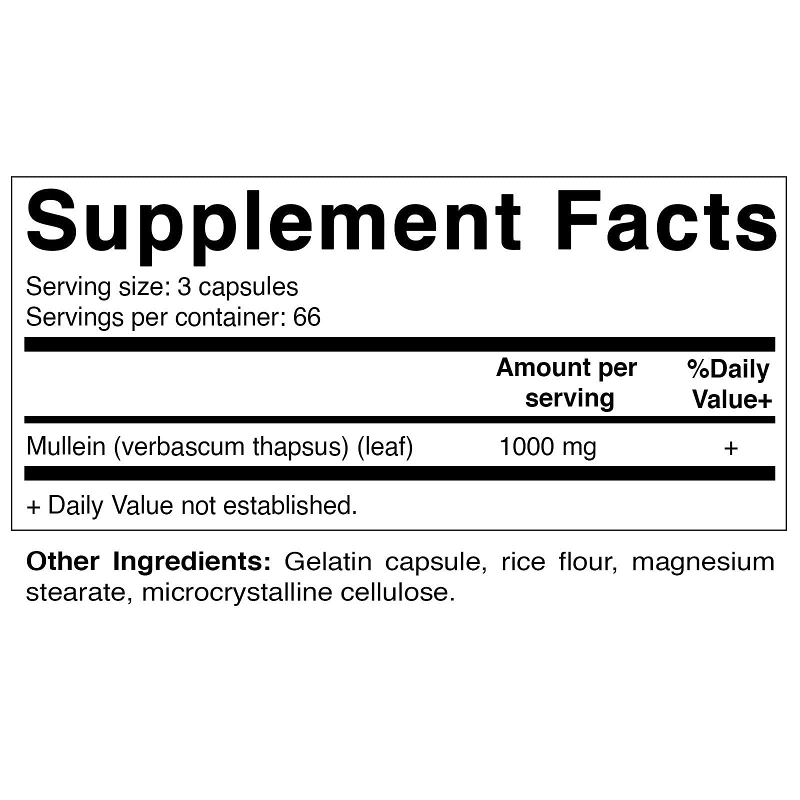 Foto 4 pulgar | Suplemento Vitamático De Hoja De Gordolobo 1000 Mg 200 Cápsulas - Venta Internacional.
