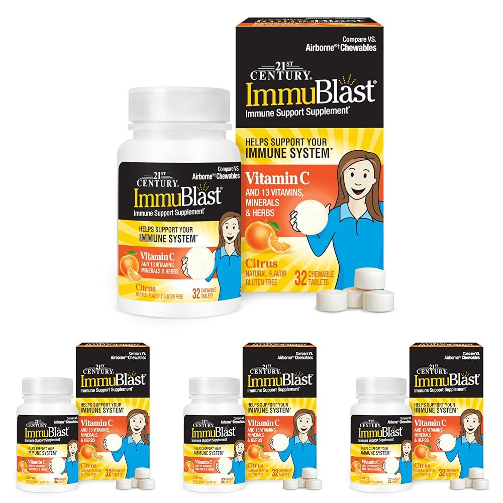 Foto 2 pulgar | Tabletas Masticables 21st Century Immublast Citrus 32x4 - Venta Internacional.